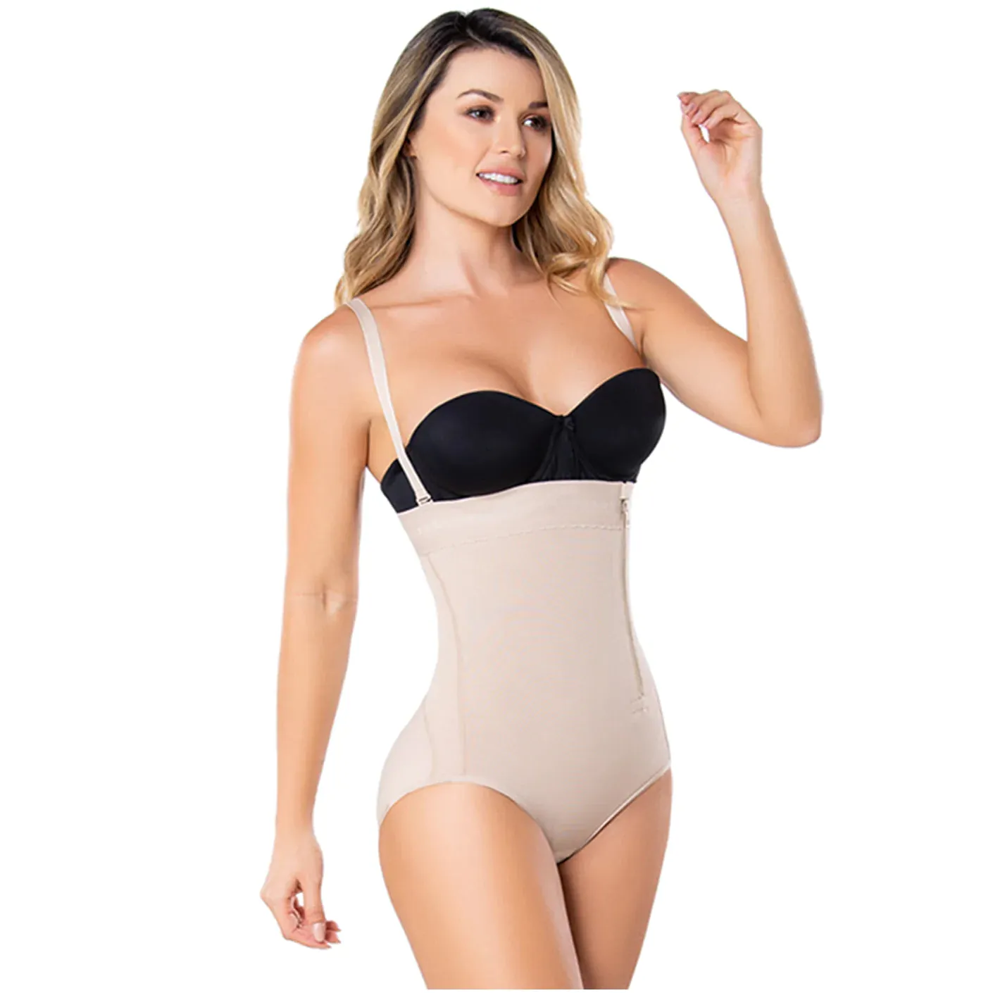 Fajas Diane & Geordi 2405F | Womens Butt Lifting Shapewear | Strapless Bodysuit Girdle for Postpartum and Daily Use