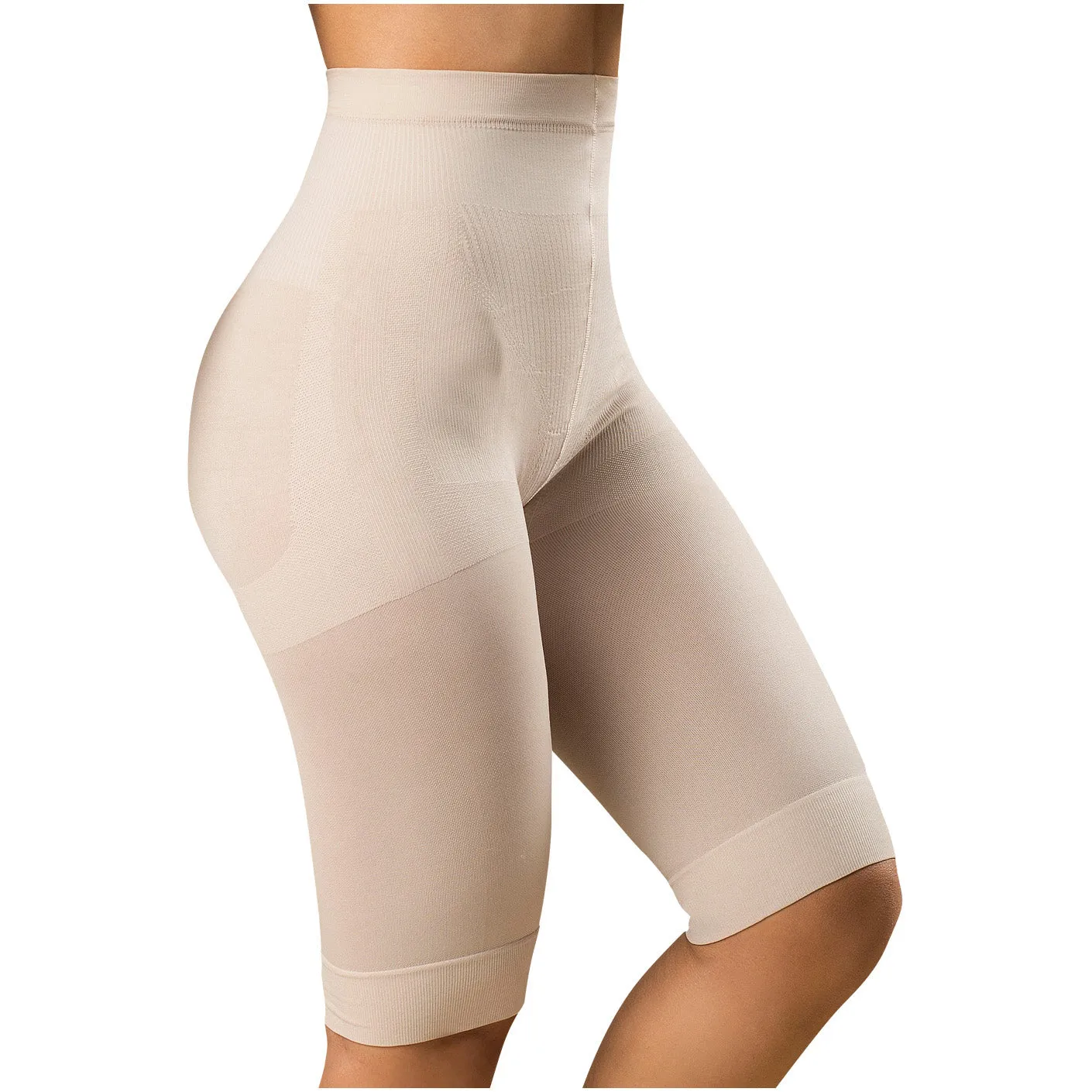 Fajas Laty Rose 21995 | Butt Lifting High Waist Shaping Shorts | Knee-Length Shapewear Push Up Pants