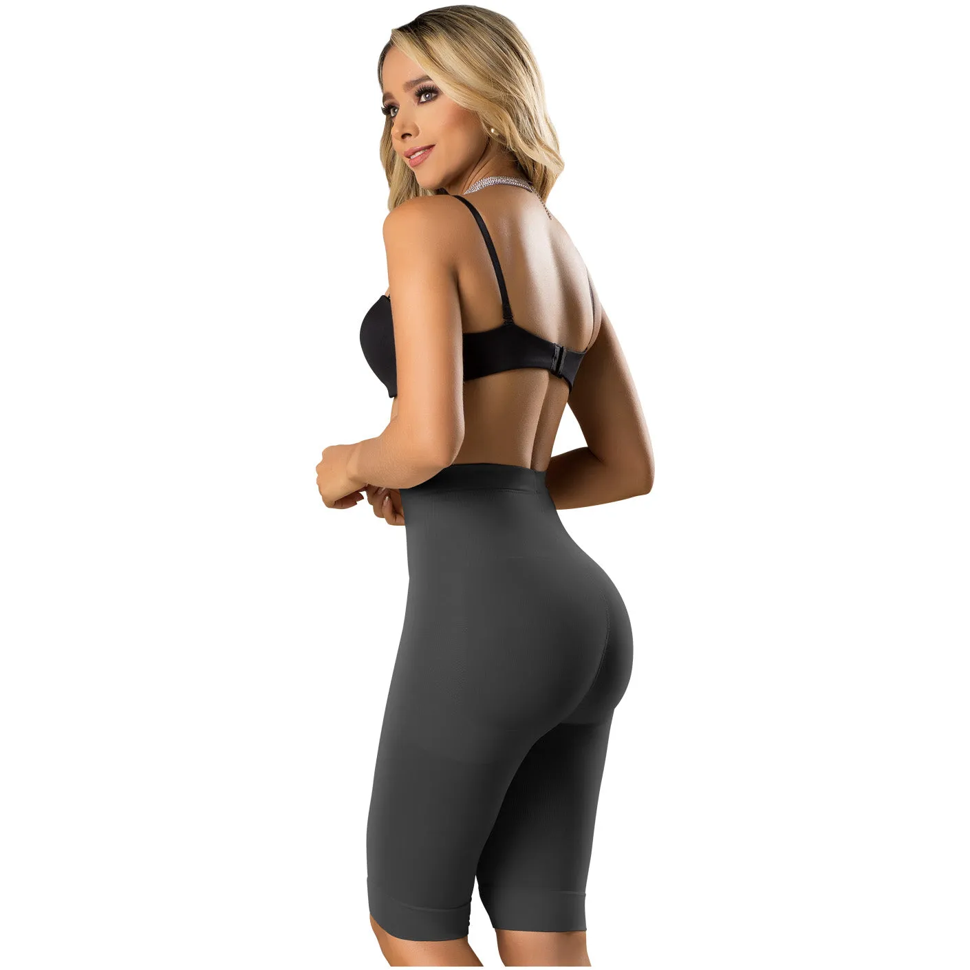 Fajas Laty Rose 21995 | Butt Lifting High Waist Shaping Shorts | Knee-Length Shapewear Push Up Pants