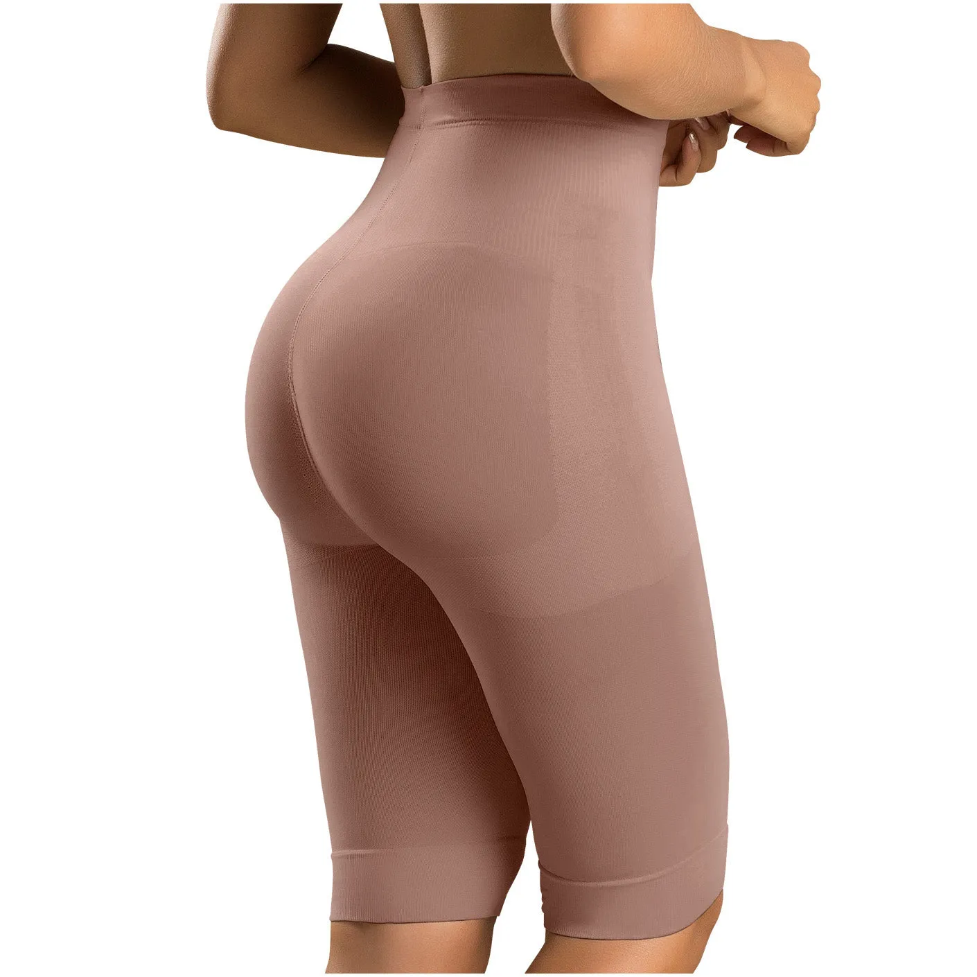 Fajas Laty Rose 21995 | Butt Lifting High Waist Shaping Shorts | Knee-Length Shapewear Push Up Pants