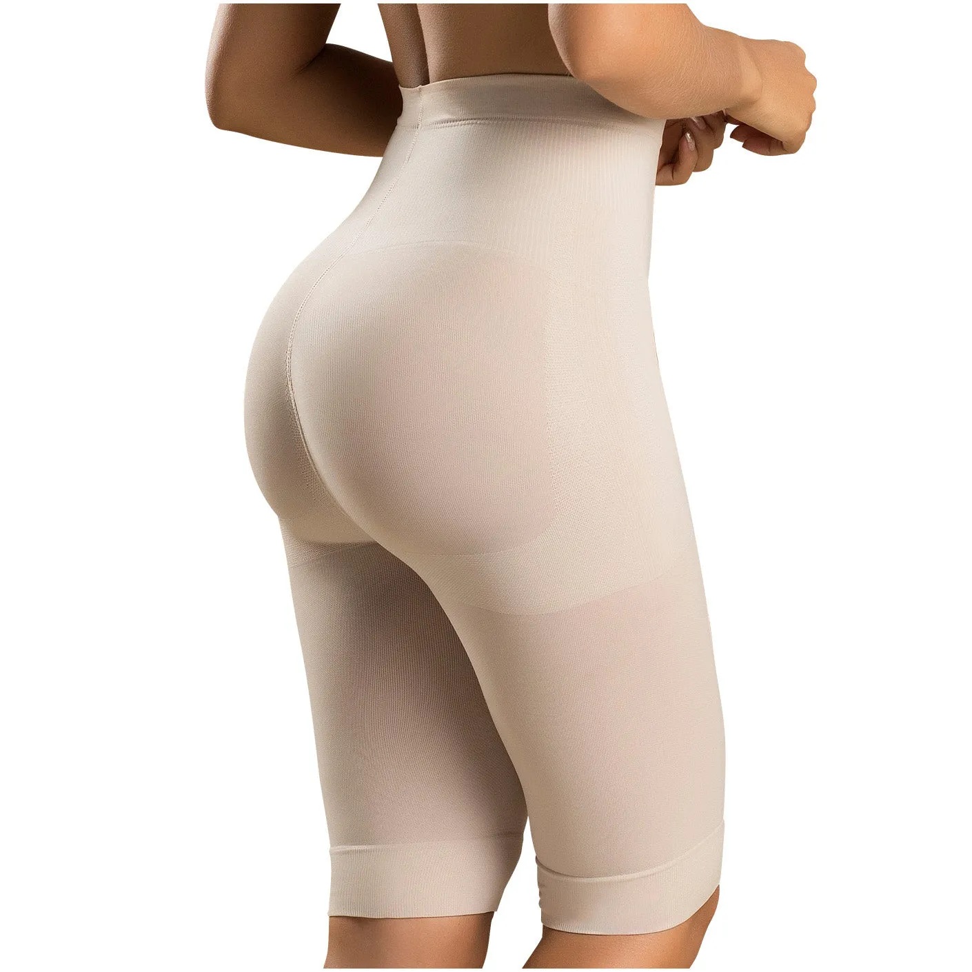 Fajas Laty Rose 21995 | Butt Lifting High Waist Shaping Shorts | Knee-Length Shapewear Push Up Pants