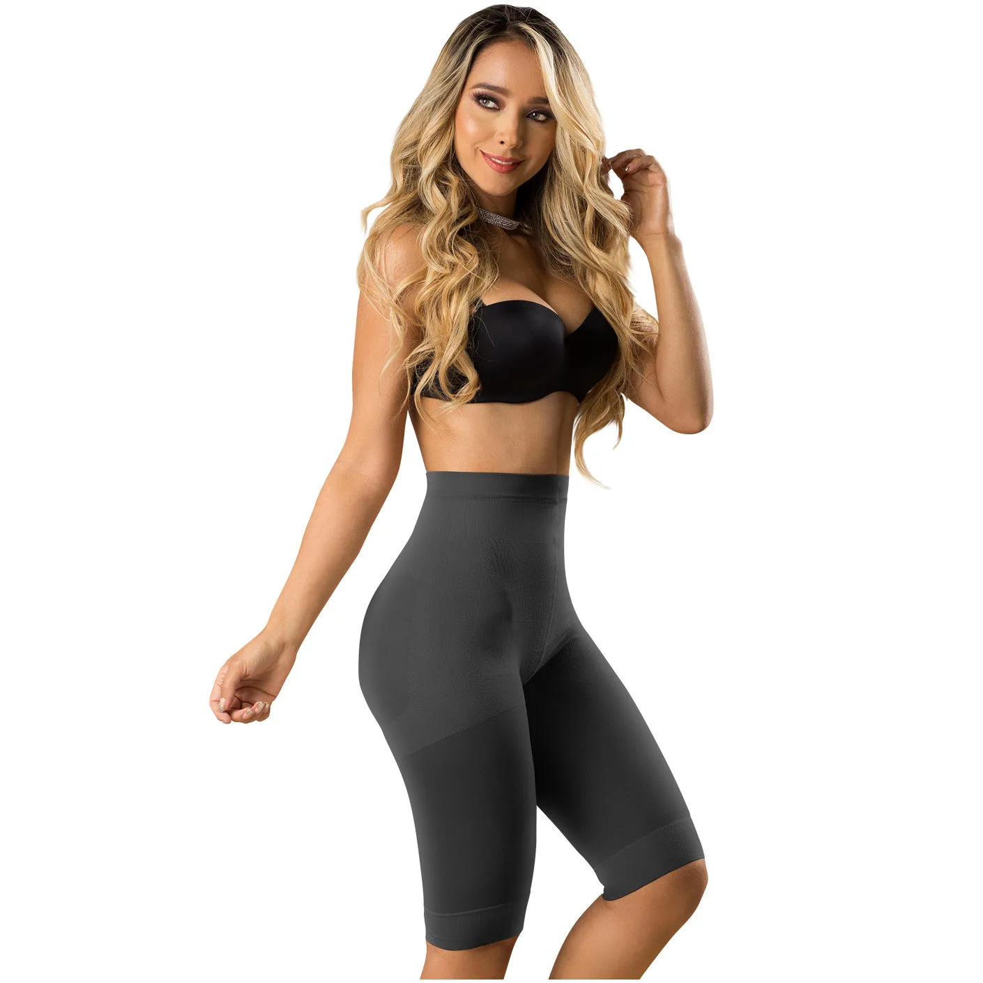 Fajas Laty Rose 21995 | Butt Lifting High Waist Shaping Shorts | Knee-Length Shapewear Push Up Pants