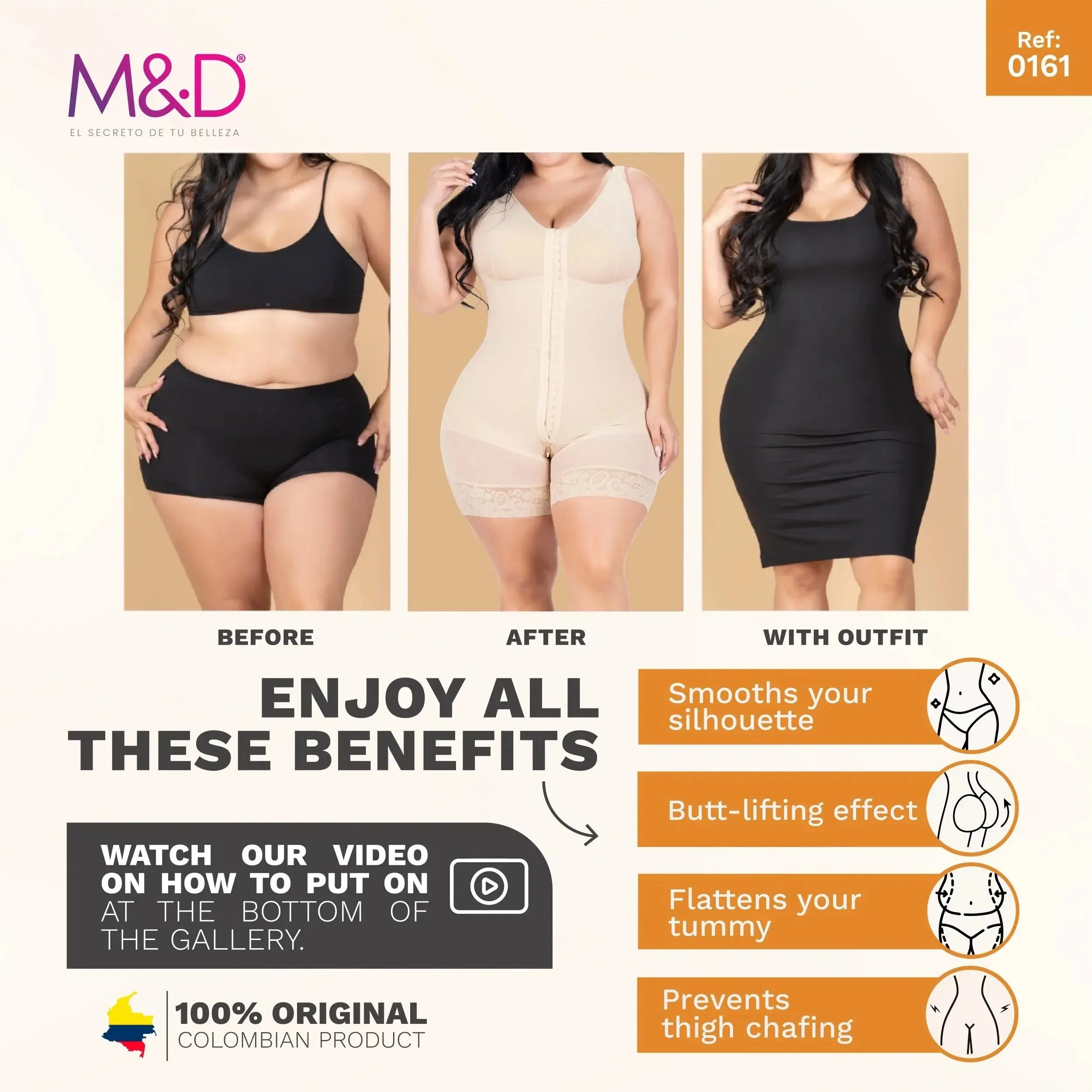 Fajas MYD 0161 | Full Bodysuit Body Shaper for Women – High Compression Powernet Shapewear