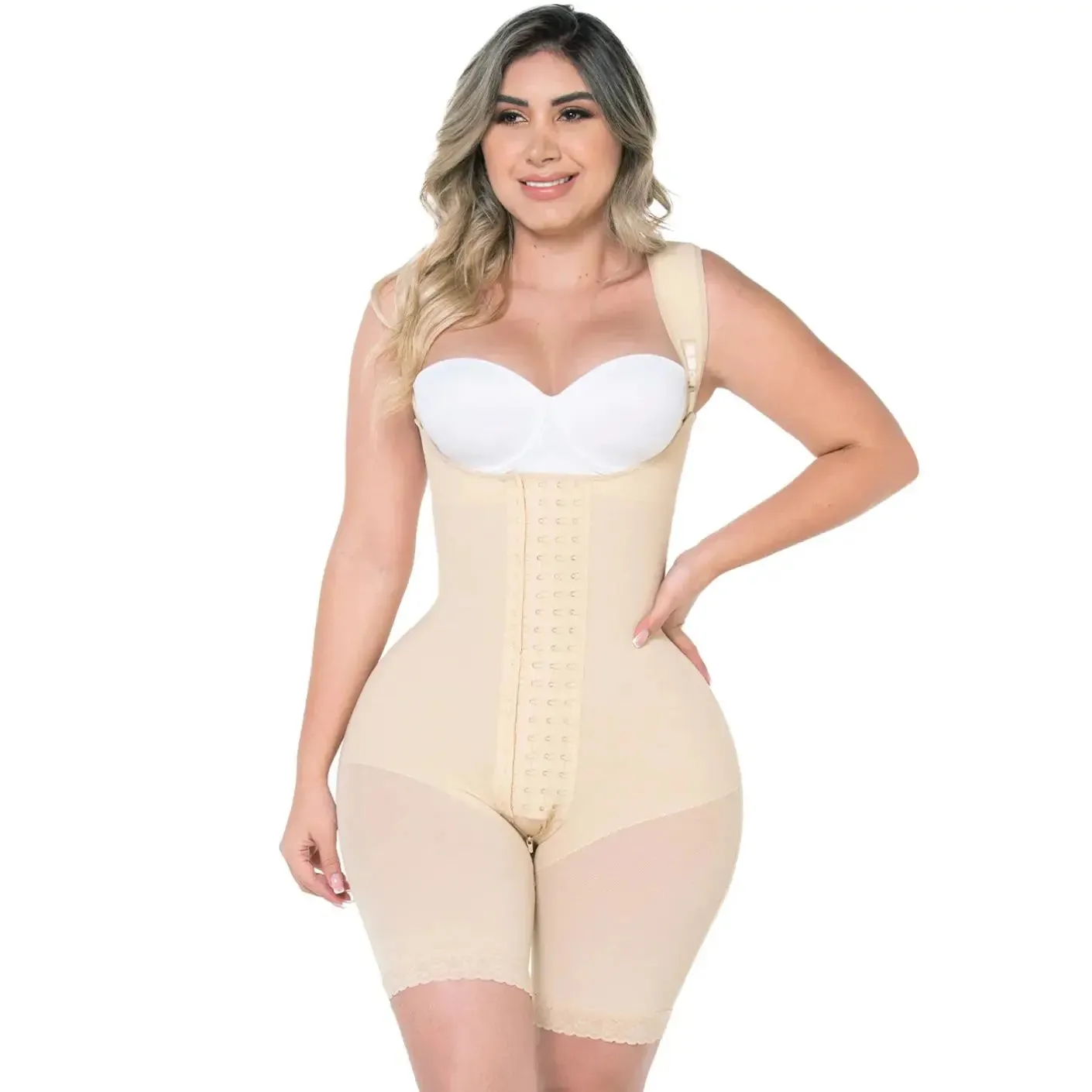 Fajas MYD 0489 | Fajas Colombianas Post Surgery Mid Thigh Shapewear Bodysuit for Guitar and Hourglass Body Types
