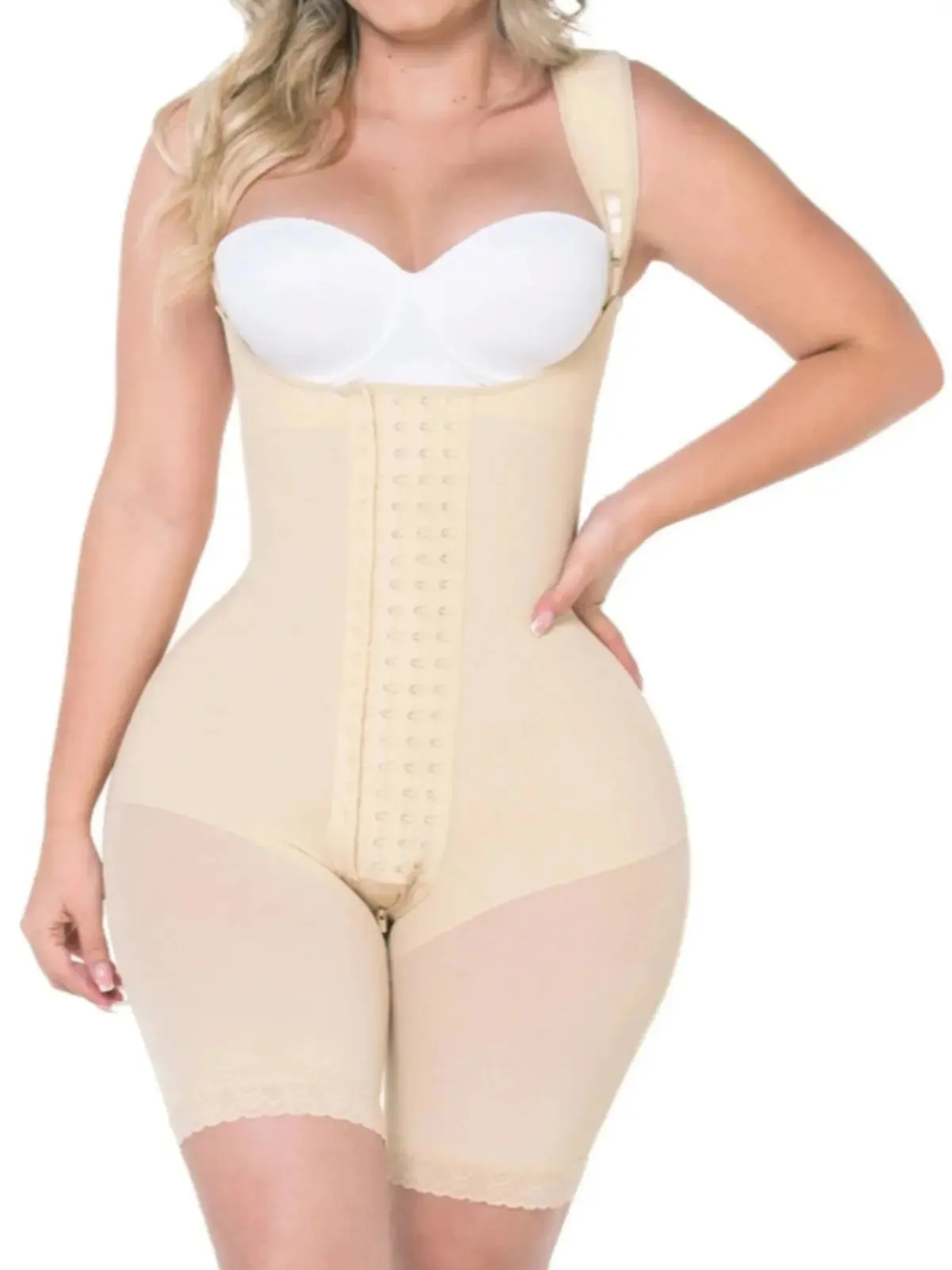 Fajas MYD 0489 | Fajas Colombianas Post Surgery Mid Thigh Shapewear Bodysuit for Guitar and Hourglass Body Types