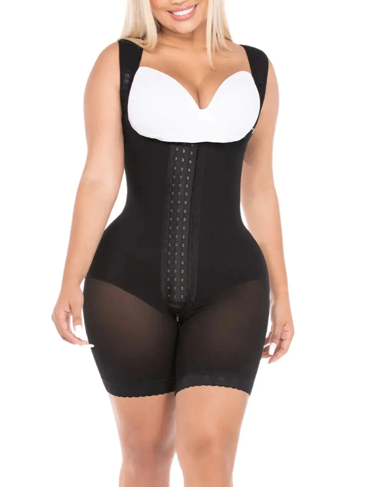 Fajas MYD 0489 | Fajas Colombianas Post Surgery Mid Thigh Shapewear Bodysuit for Guitar and Hourglass Body Types