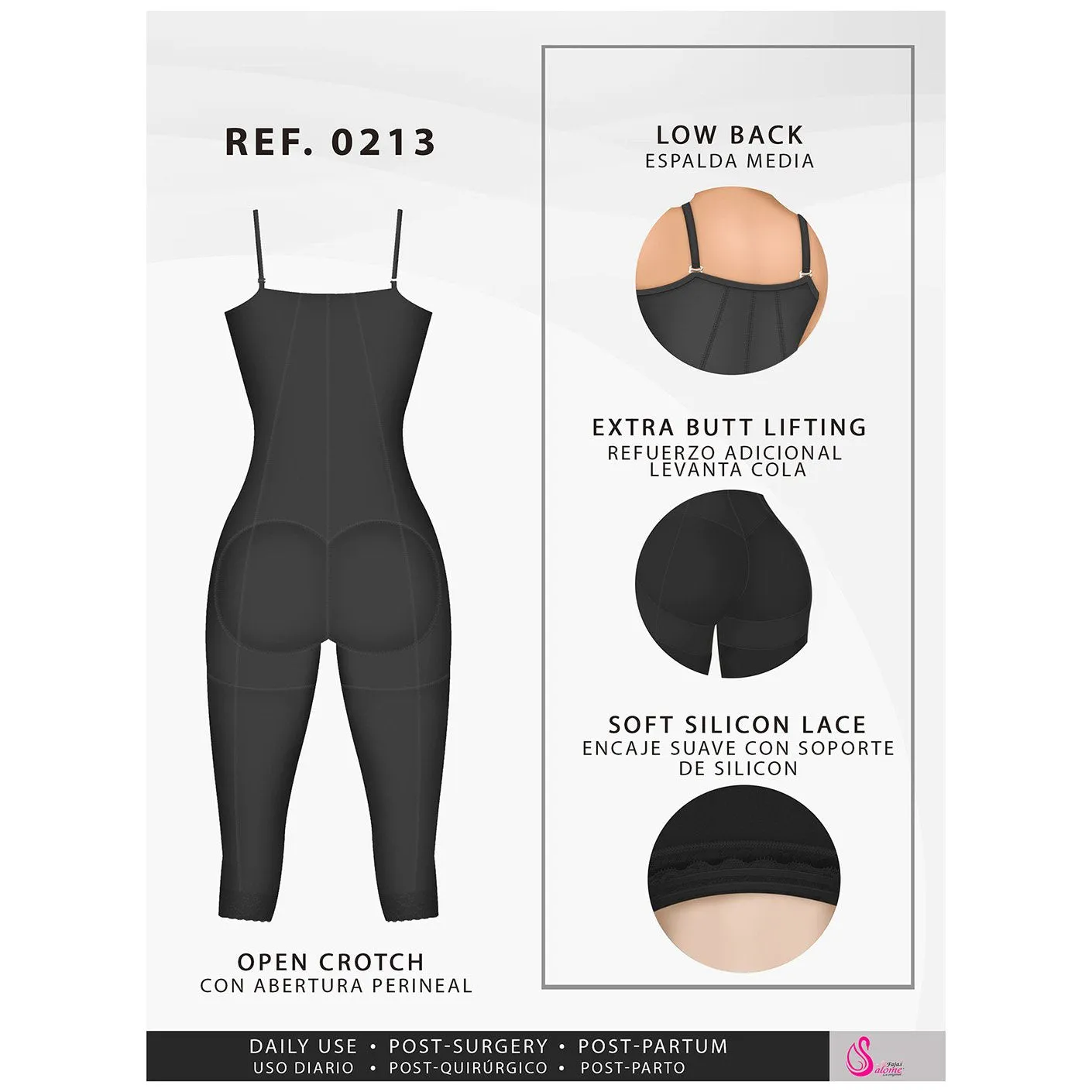 Fajas Salome 0213 Colombian Lipo Compression Garment Post Surgery Shapewear for Women