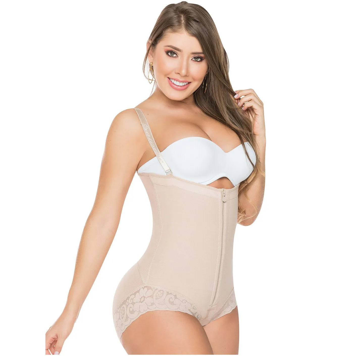 Fajas Salome 0412 | Colombian Fajas Strapless Butt Lifting Shapewear Girdle for Dresses | Daily Use Body Shaper