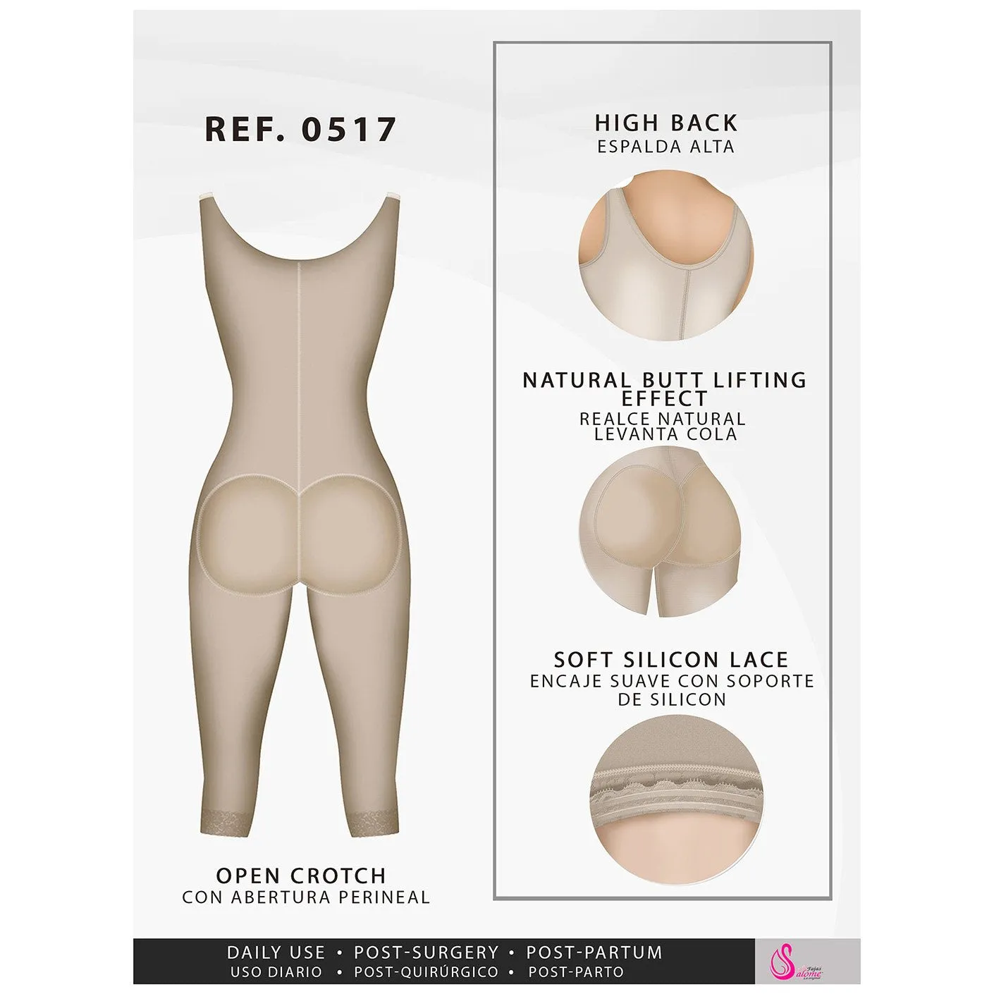 Fajas Salome 0517 | Colombian Lipo Compression Garment Post Surgery Shapewear for Women