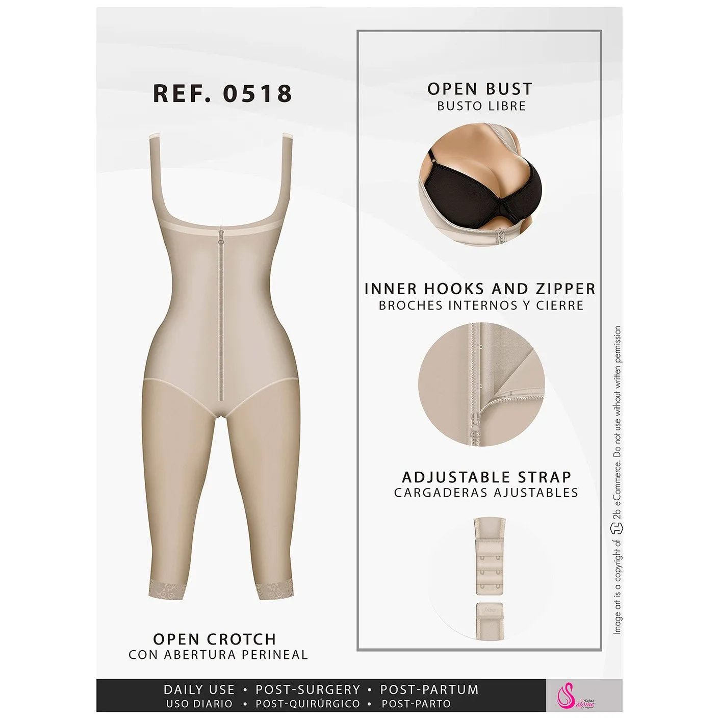 Fajas Salome 0518 | Colombian Lipo Compression Garment Post Surgery Shapewear for Women