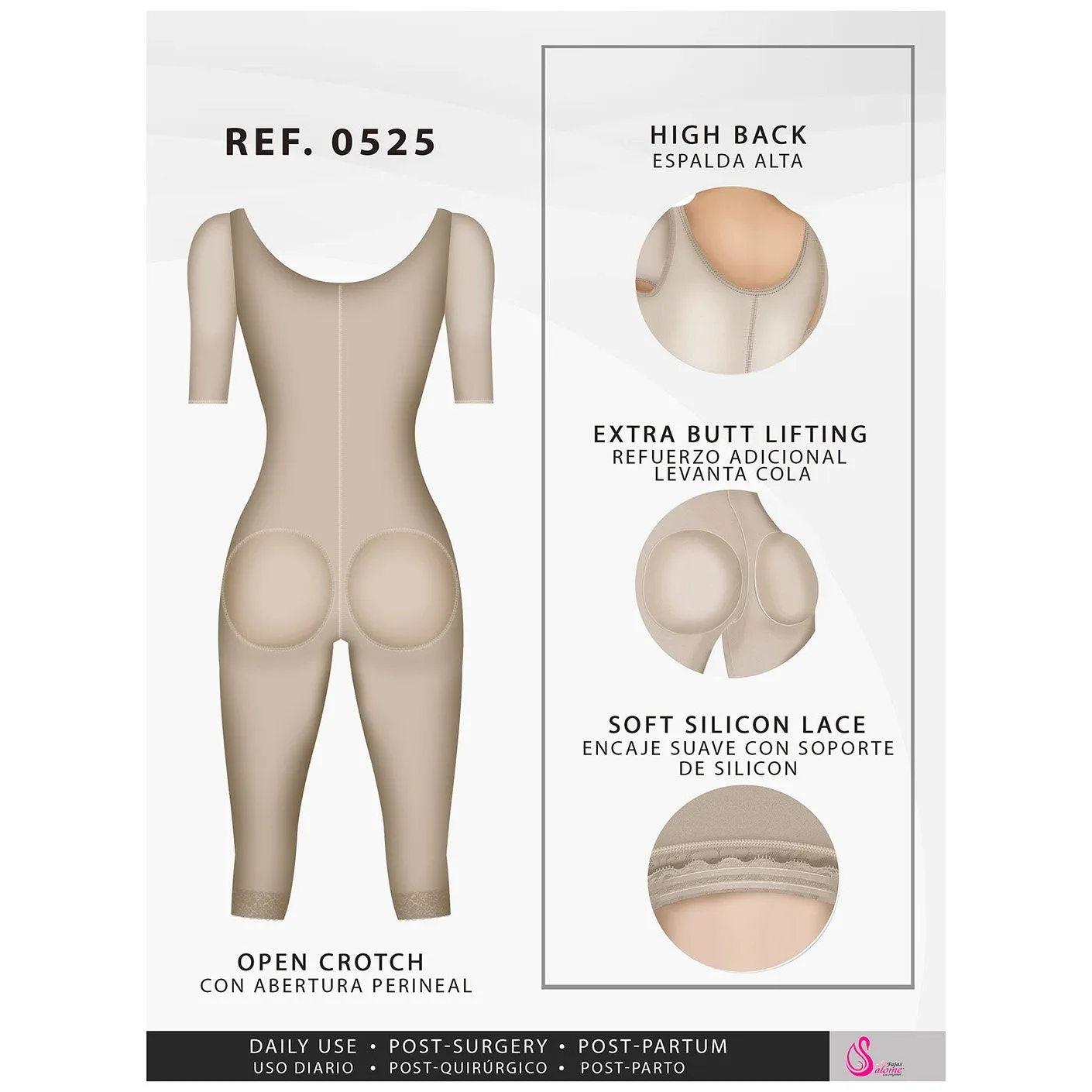 Fajas Salome 0525 | Colombian Lipo Compression Garment | Post Surgery Shapewear for Women