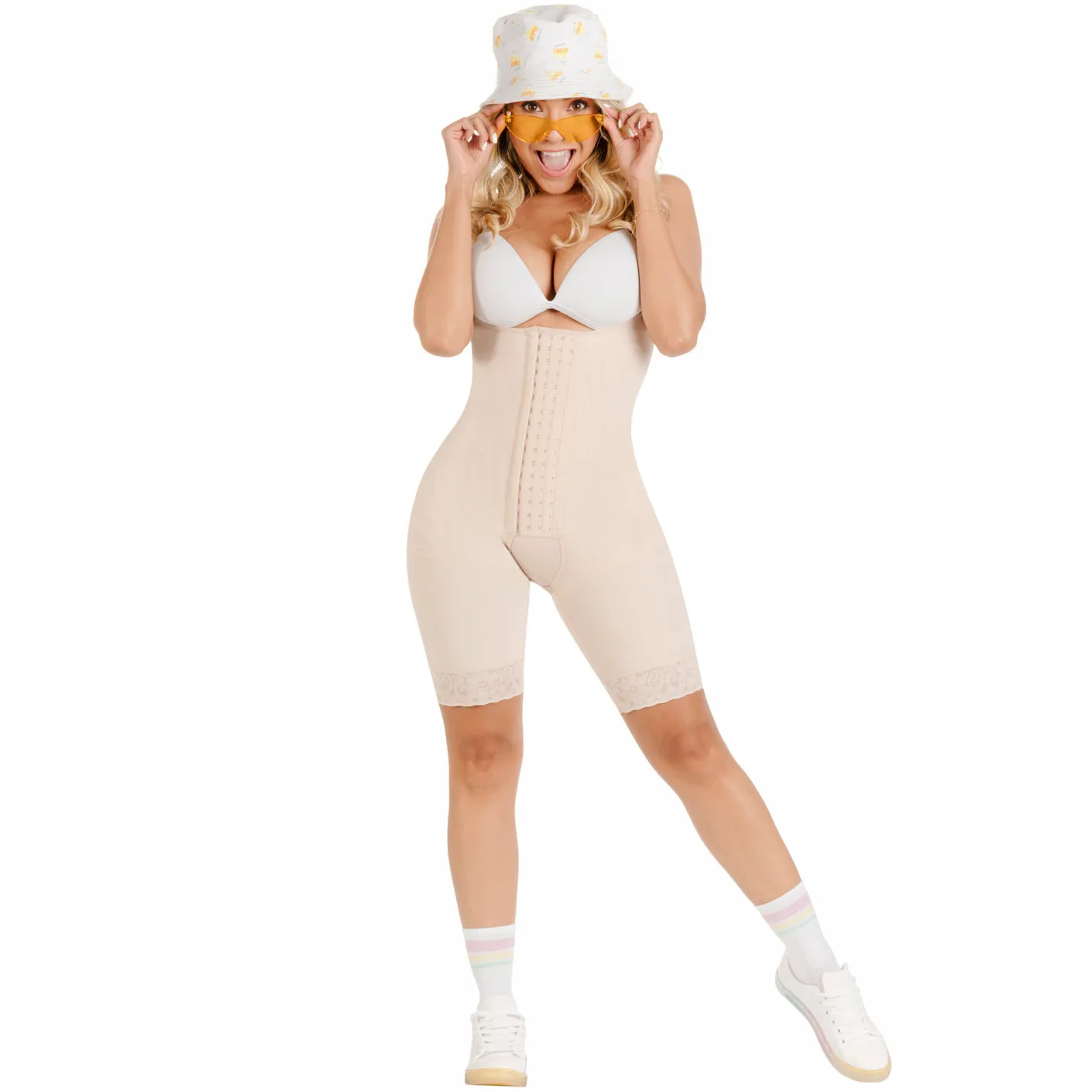 Fajas Sonryse TR47BF | Womens Butt Lifting Colombian Shapewear with Front Hooks | Everyday Use and Post Surgery