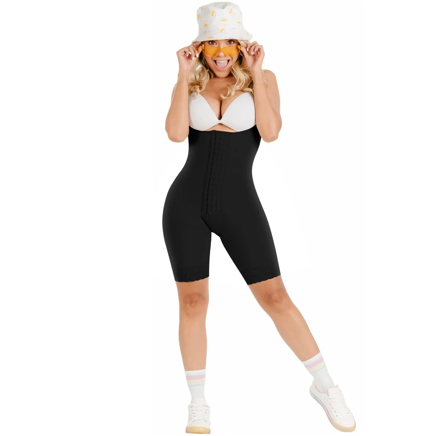 Fajas Sonryse TR47BF | Womens Butt Lifting Colombian Shapewear with Front Hooks | Everyday Use and Post Surgery