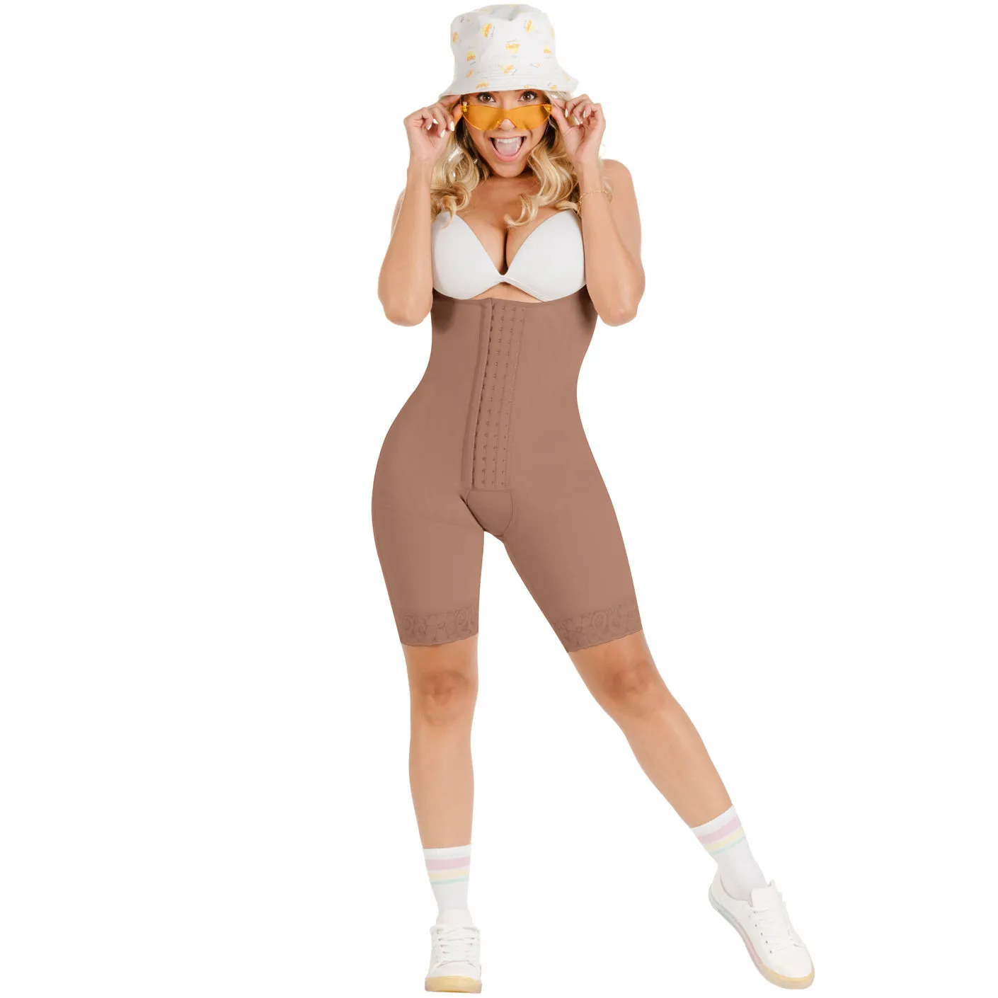 Fajas Sonryse TR47BF | Womens Butt Lifting Colombian Shapewear with Front Hooks | Everyday Use and Post Surgery