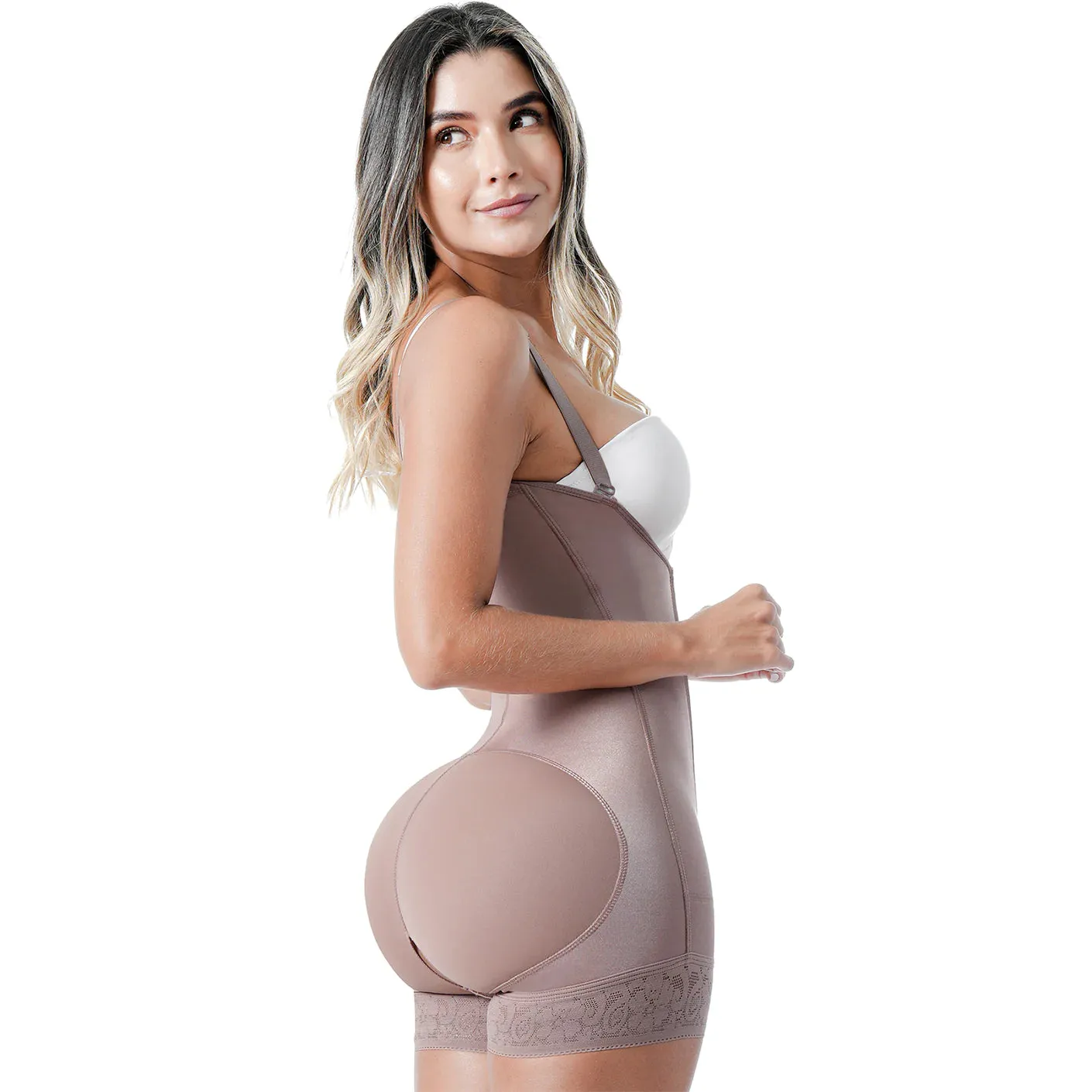 FAJAS SONRYSE TR66BF | Butt Lifting Tummy Control Colombian Shapewear for Women | Open Bust Postpartum Girdle