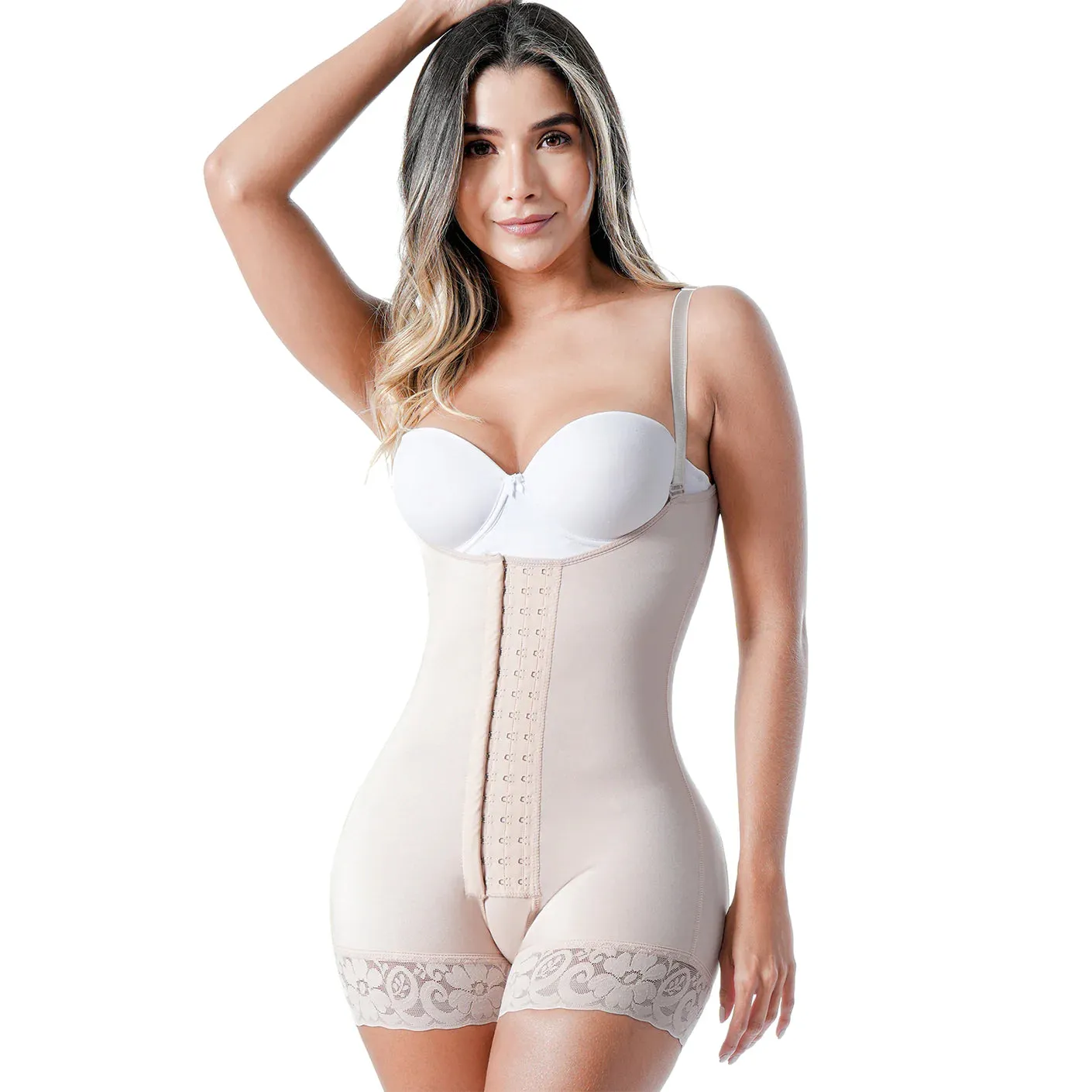 FAJAS SONRYSE TR66BF | Butt Lifting Tummy Control Colombian Shapewear for Women | Open Bust Postpartum Girdle
