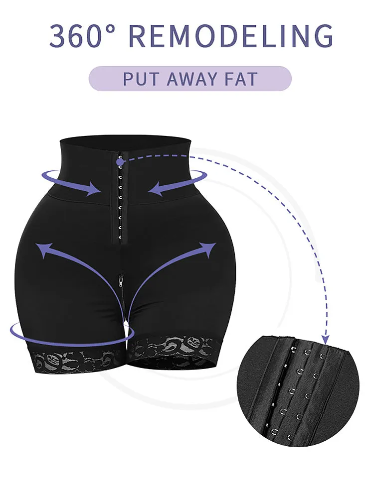 High Waist Tummy Control Zipper Open Crotch Butt Lift Shapewear