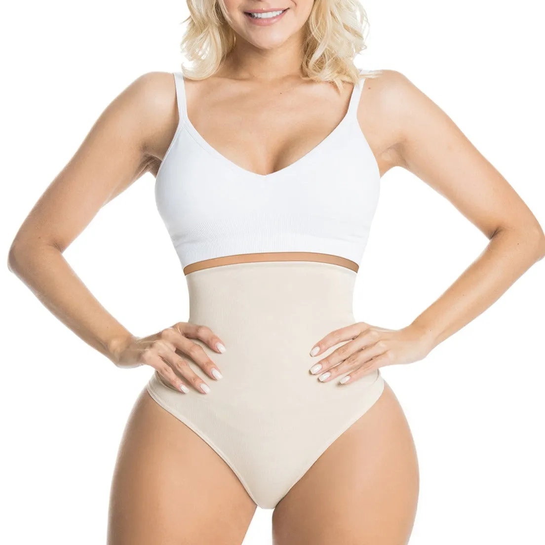 Kurvas CH004SL | Seamless Strapless Shapewear High Waisted Thong