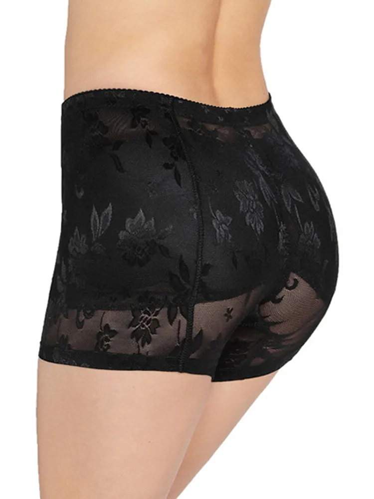 Lace Floral Padded Enhancer Seamless Control Shape Boy Shorts