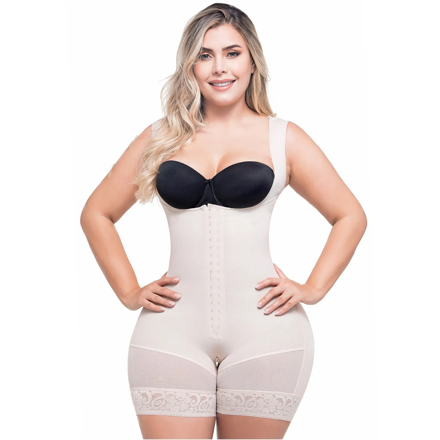 Liposuction Post-Surgery Faja with Zippered crotch, Open bust, Medium compression Sonryse 211BF