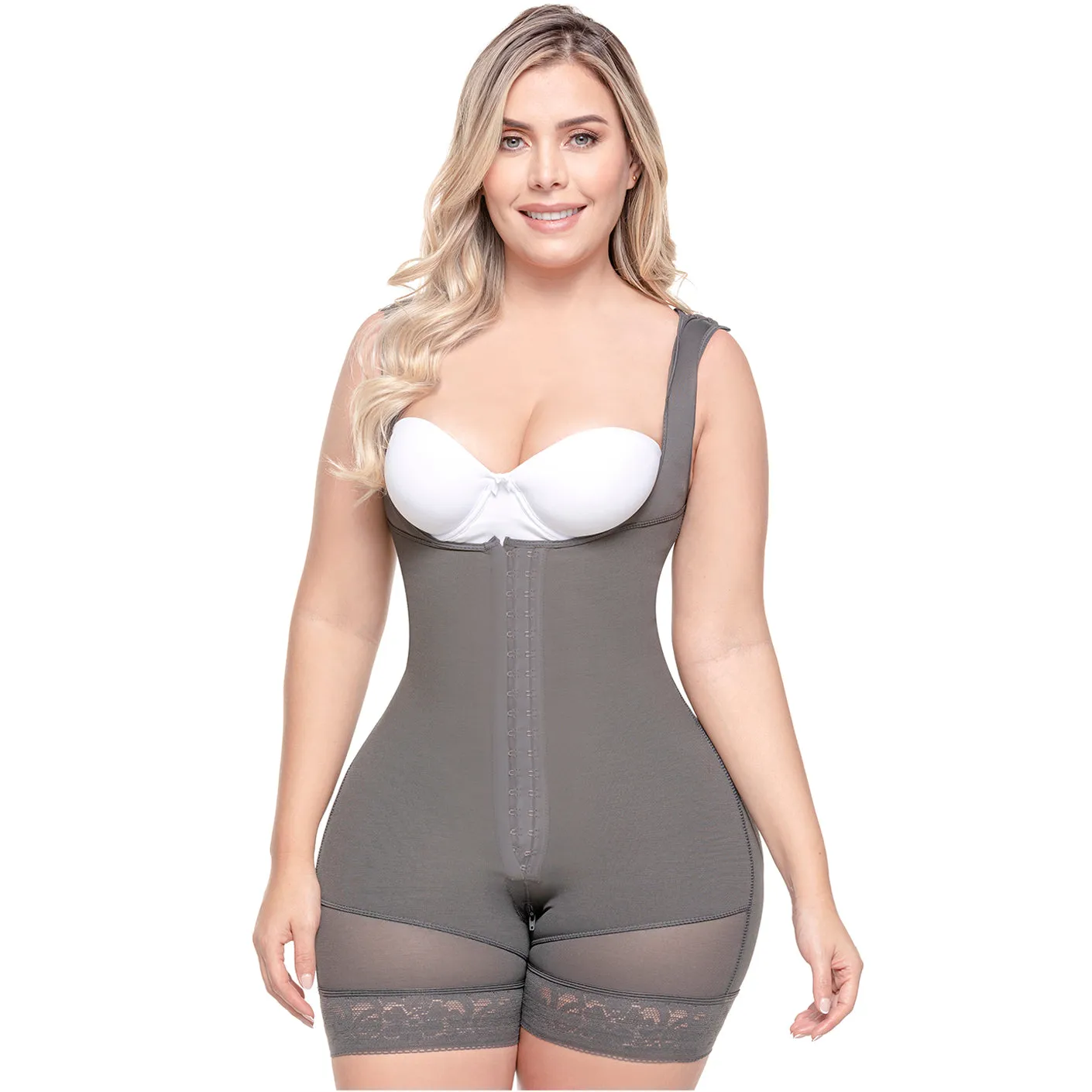 Liposuction Post-Surgery Faja with Zippered crotch, Open bust, Medium compression Sonryse 211BF