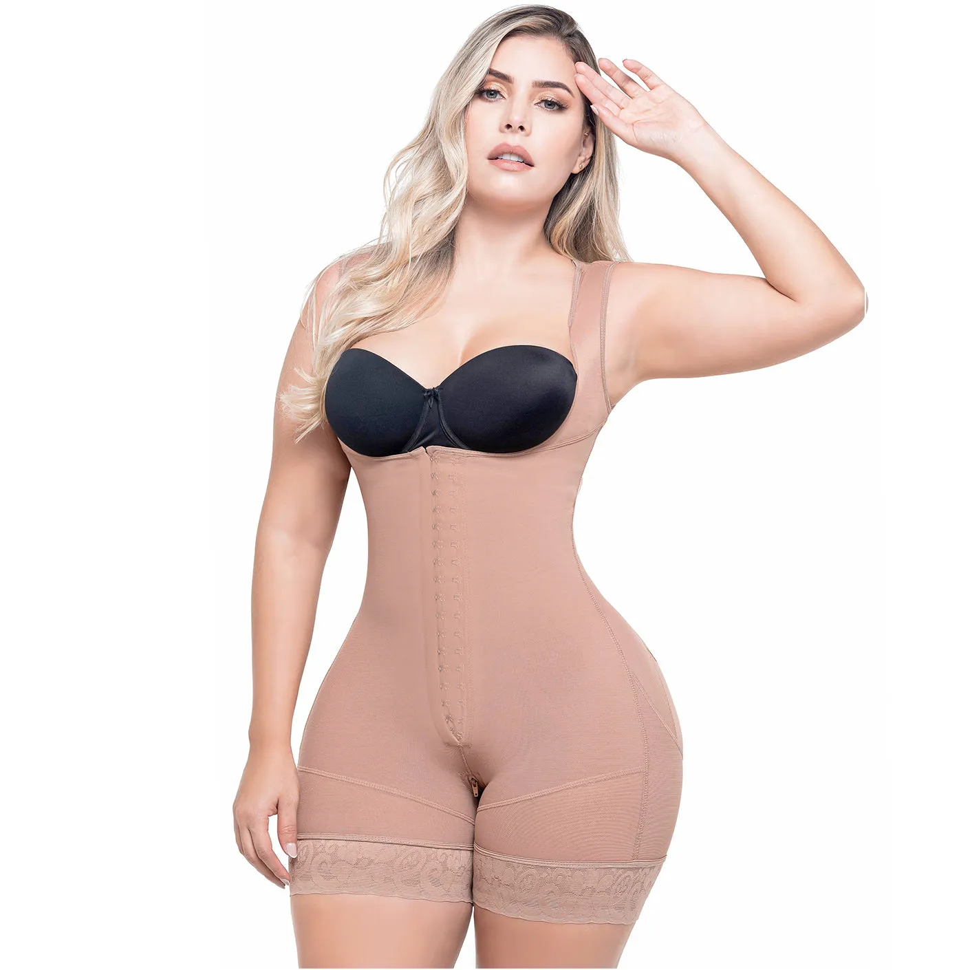 Liposuction Post-Surgery Faja with Zippered crotch, Open bust, Medium compression Sonryse 211BF