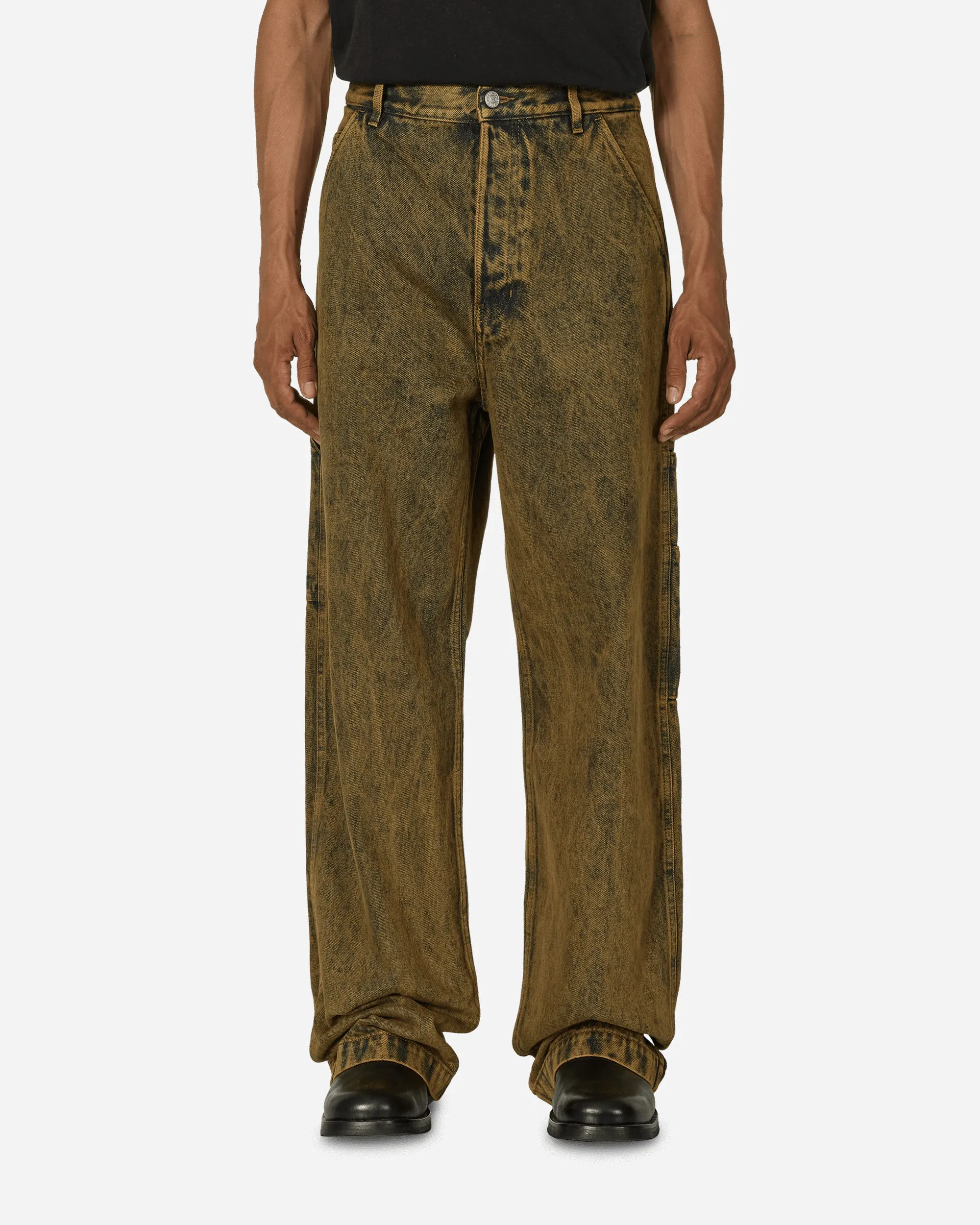 Loose Fit Denim Pants Beige