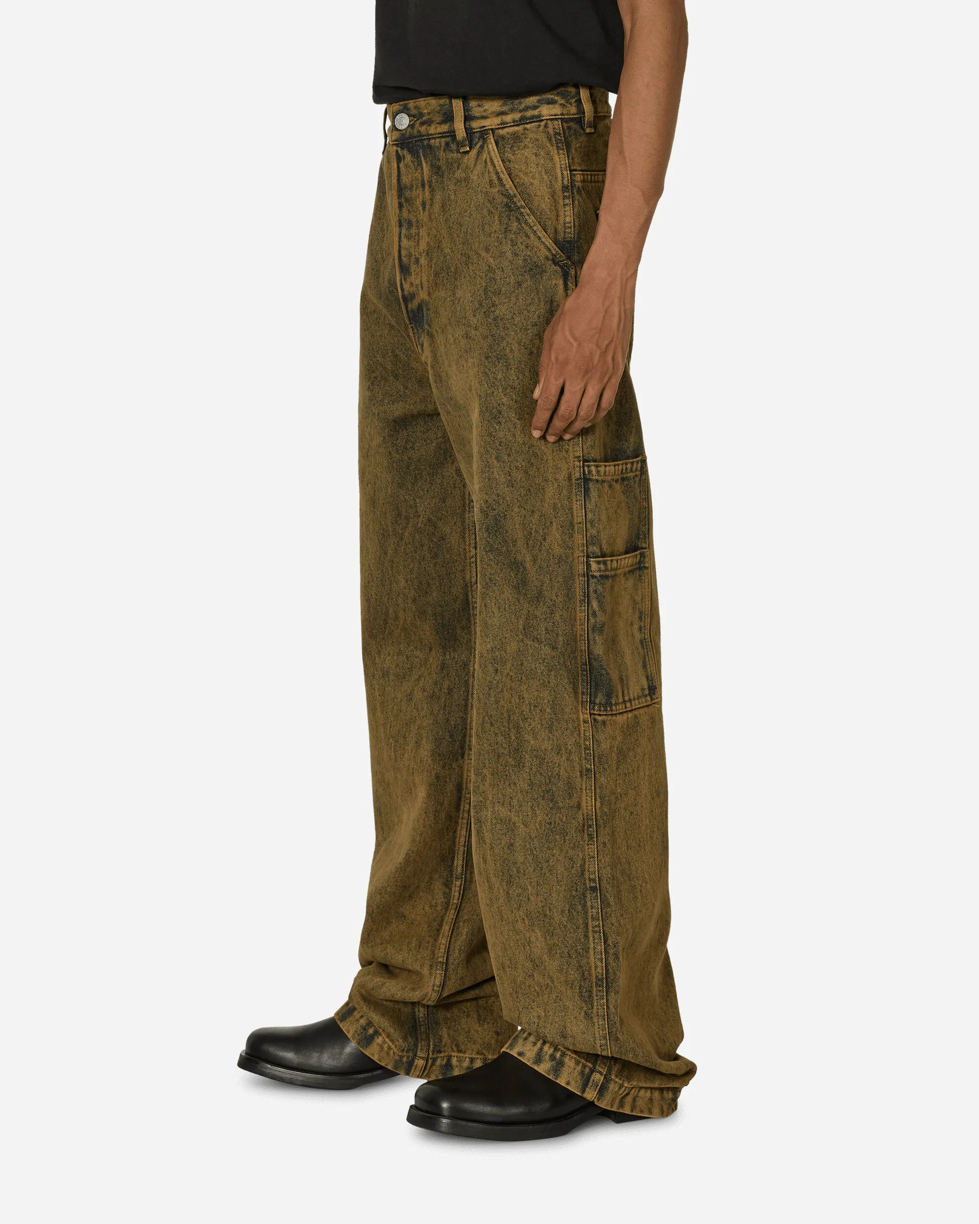 Loose Fit Denim Pants Beige