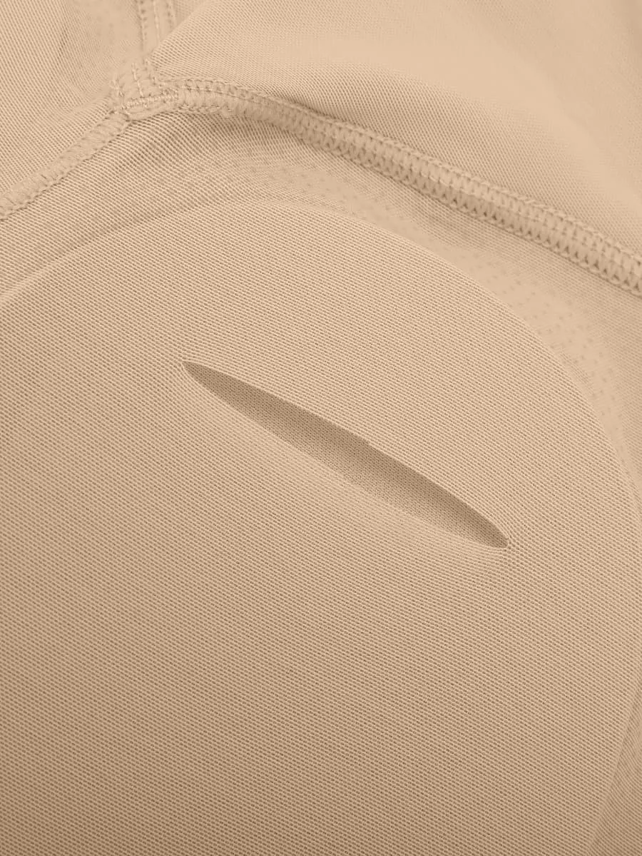 Low-cut Back Body Shaper with Built-in Removable Buttocks and Crotch Pads