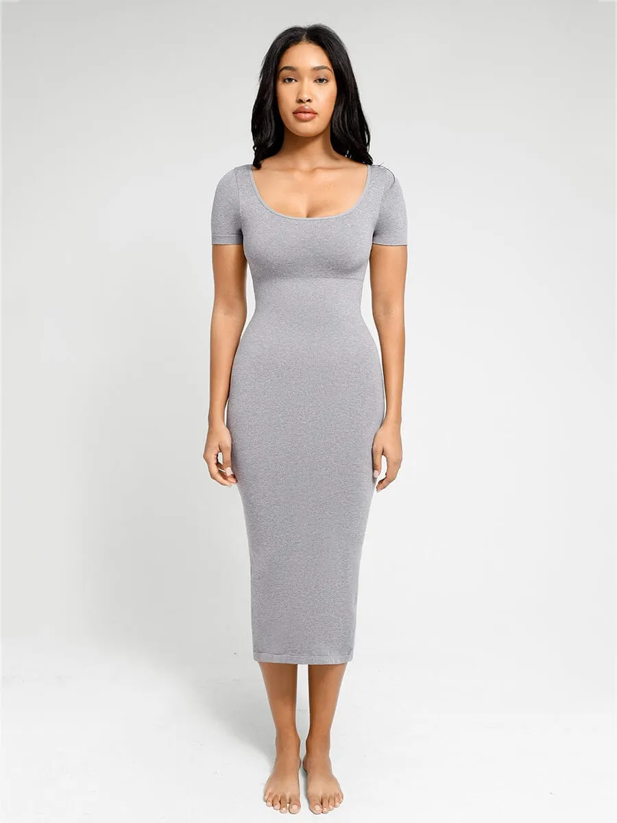 Low-cut Back Body Shaper with Built-in Removable Buttocks and Crotch Pads