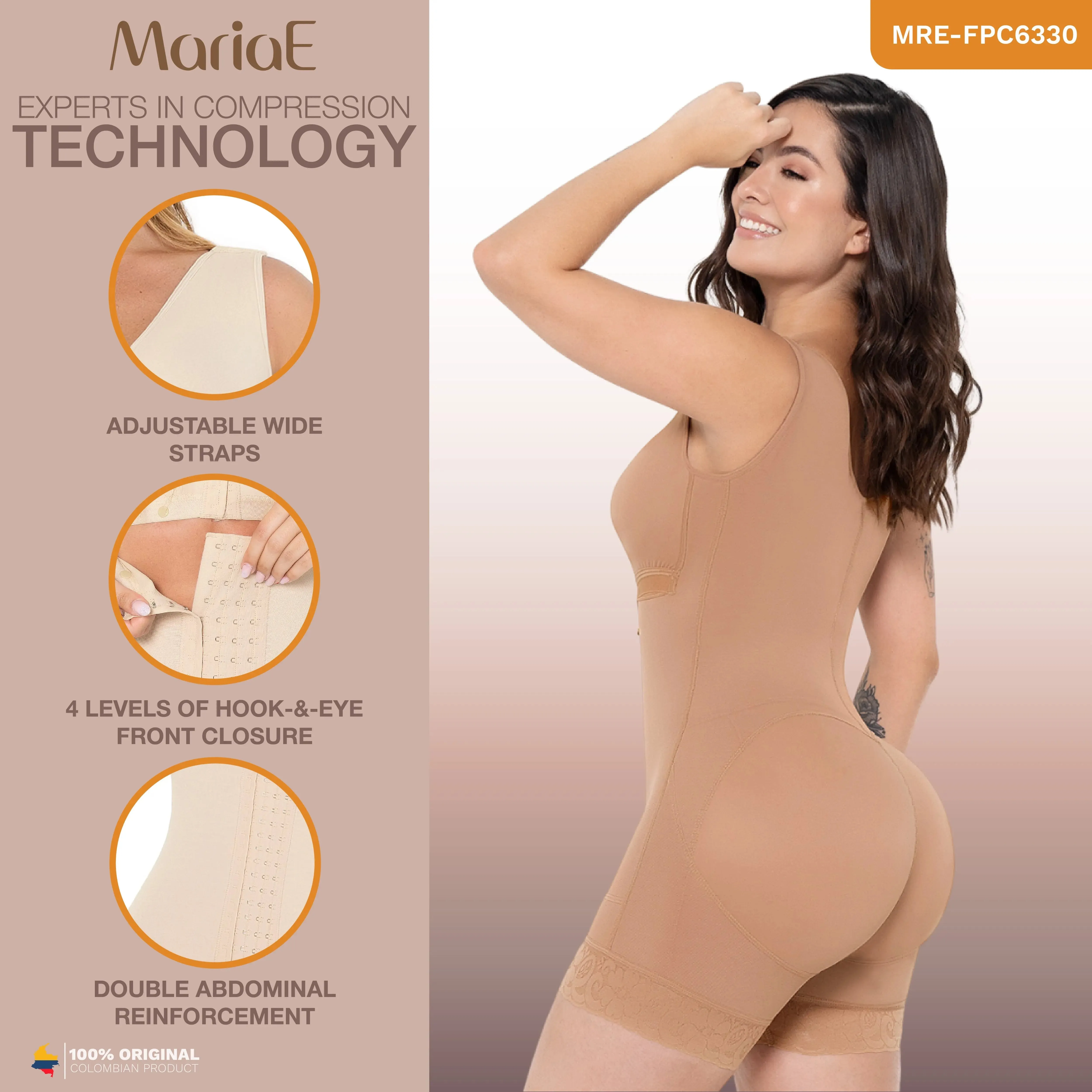 MARIAE FPC6330 | Stage 2 Faja Colombiana Post-Surgery, Postpartum & Daily Use with Built-in Bra – High Compression