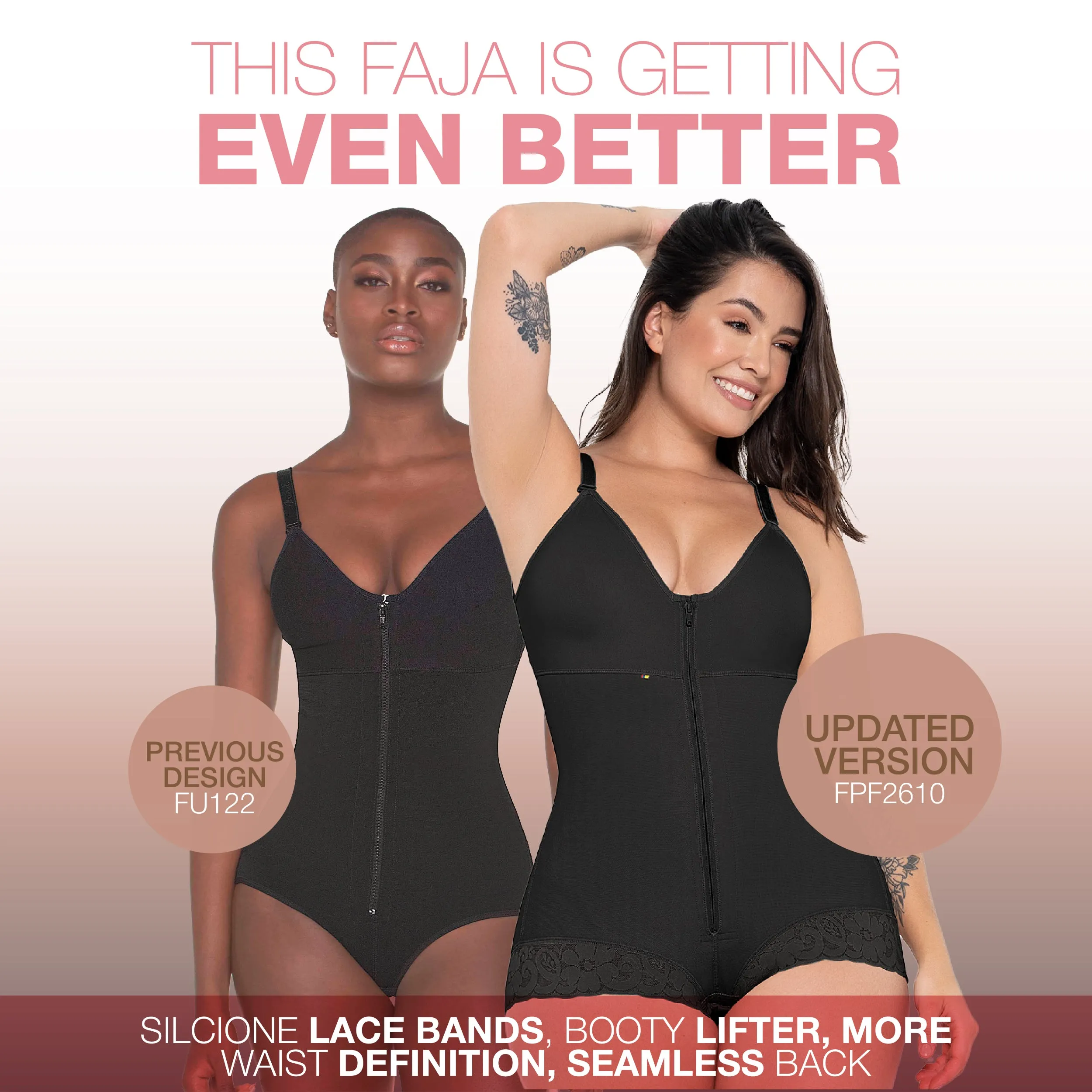 MARIAE FPF2610 Faja Colombiana Pospartum & Daily Use Hiphugger Shapewear Bodysuit with Built-Bra