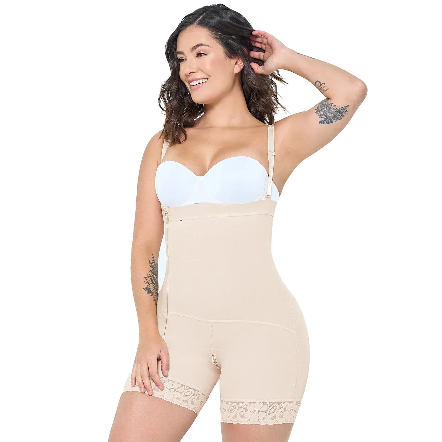 MARIAE FPL9530 Faja Colombiana Postpartum & Daily Use Shapewear Bodysuit Short Length & Open Bust