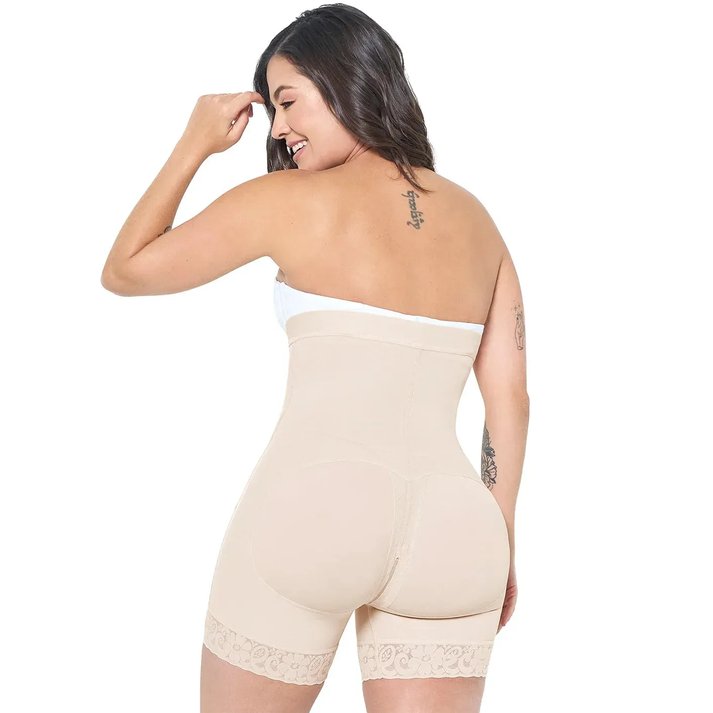 MARIAE FPL9530 Faja Colombiana Postpartum & Daily Use Shapewear Bodysuit Short Length & Open Bust