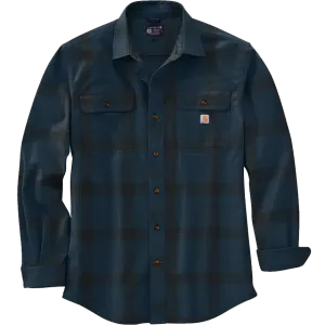 Men's Loose Fit Heavyweight Flannel Long Sleeve Plaid Shirt