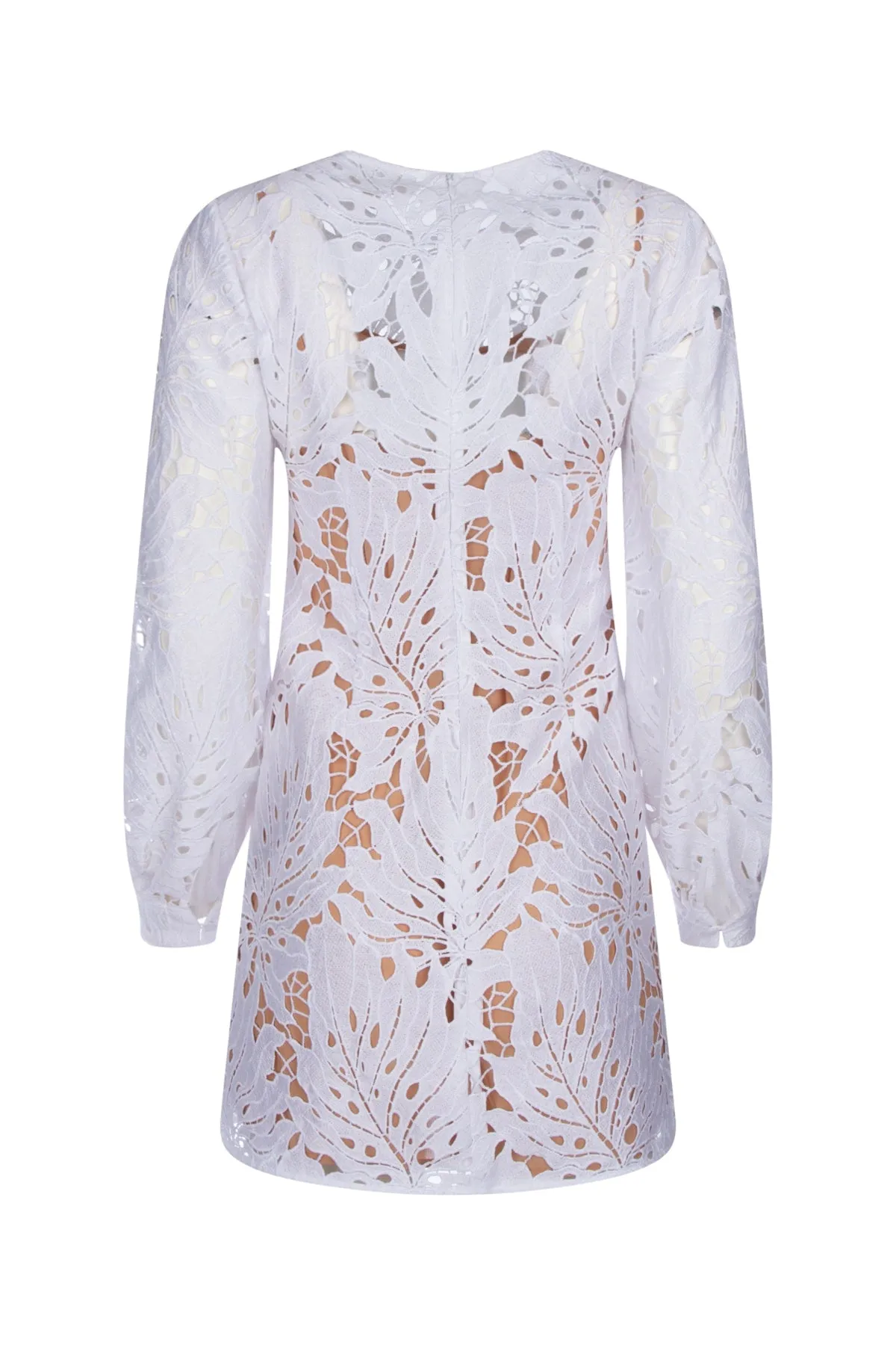 Michael Michael Kors Lace-Detailed Long-Sleeved Mini Dress