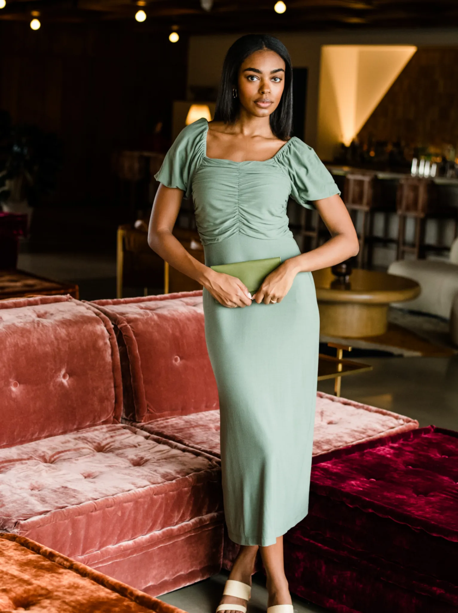 Millie Puff Sleeve Midi Dress