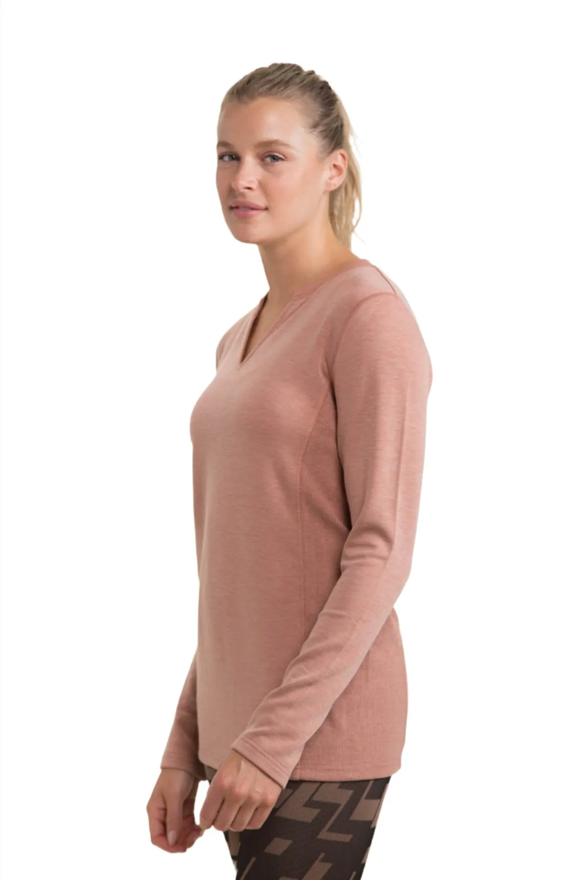 Mono B Split Collar Long Sleeve Tee KT-A1040