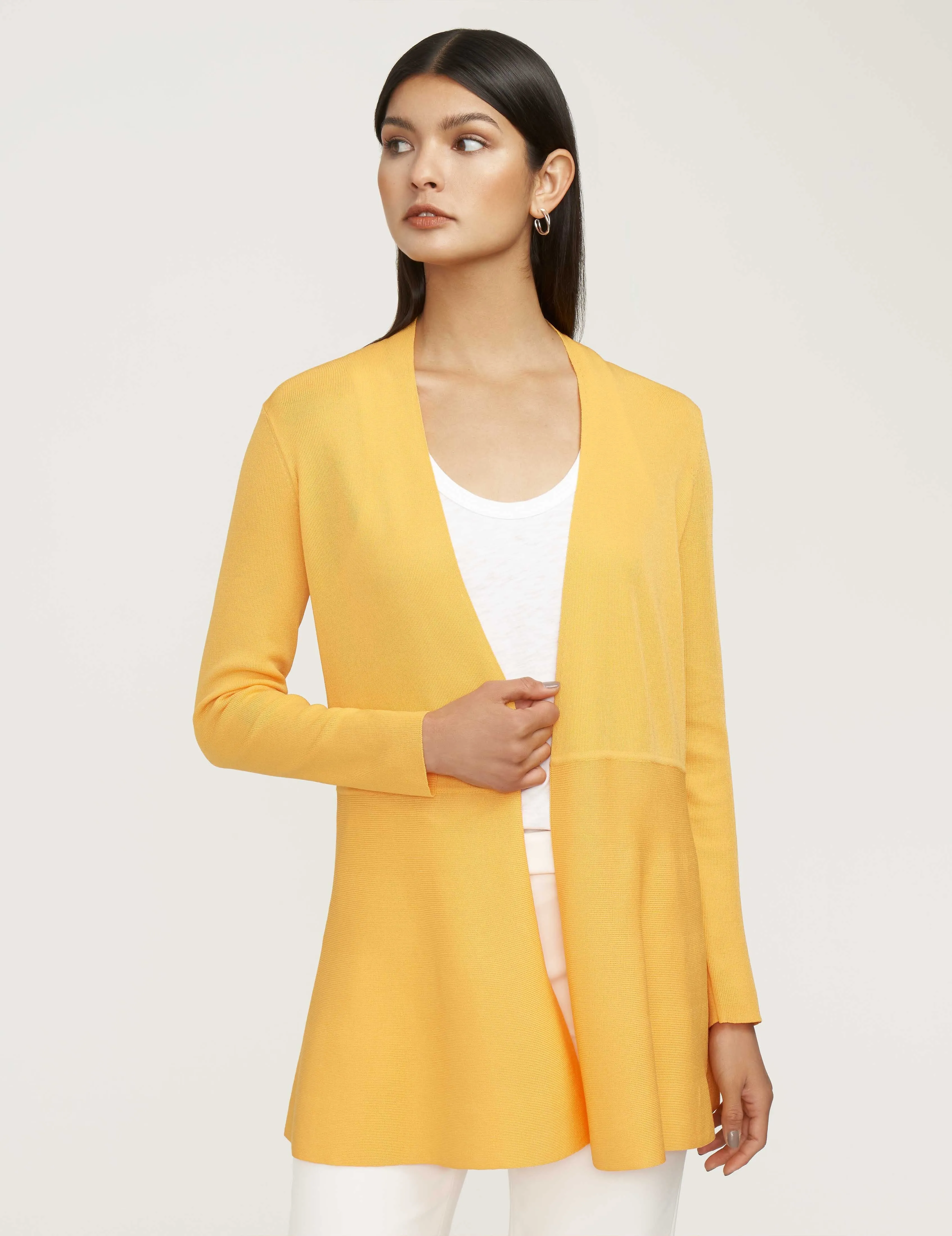 Monterey Long Waist Seamed Cardigan- Sale