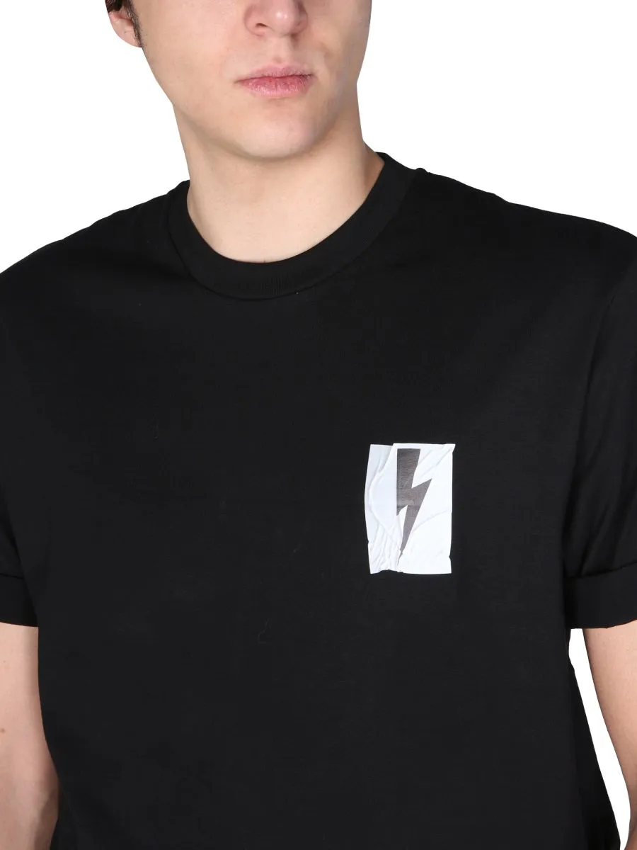 Neil Barrett Flag Bolt Crewneck T-Shirt