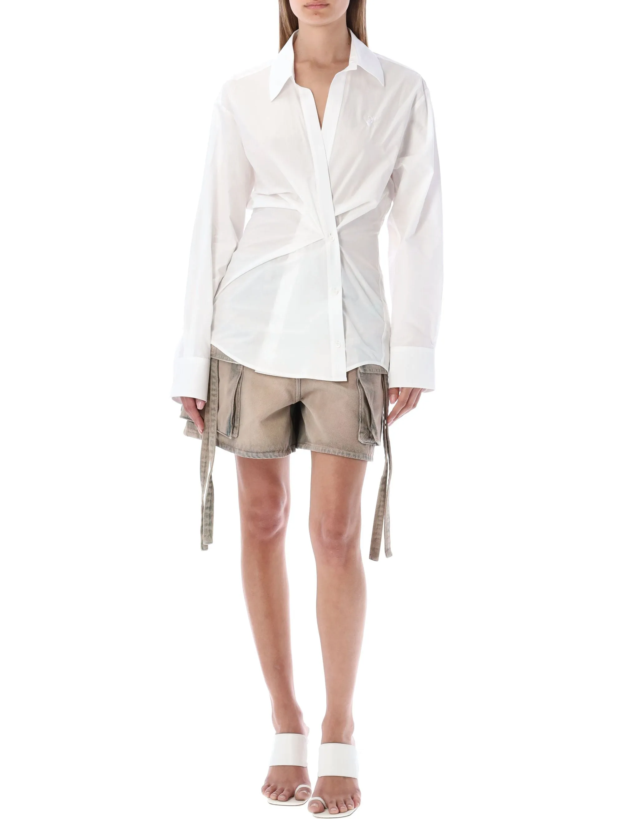 Off-White Wrapped Waist Poplin Shirt