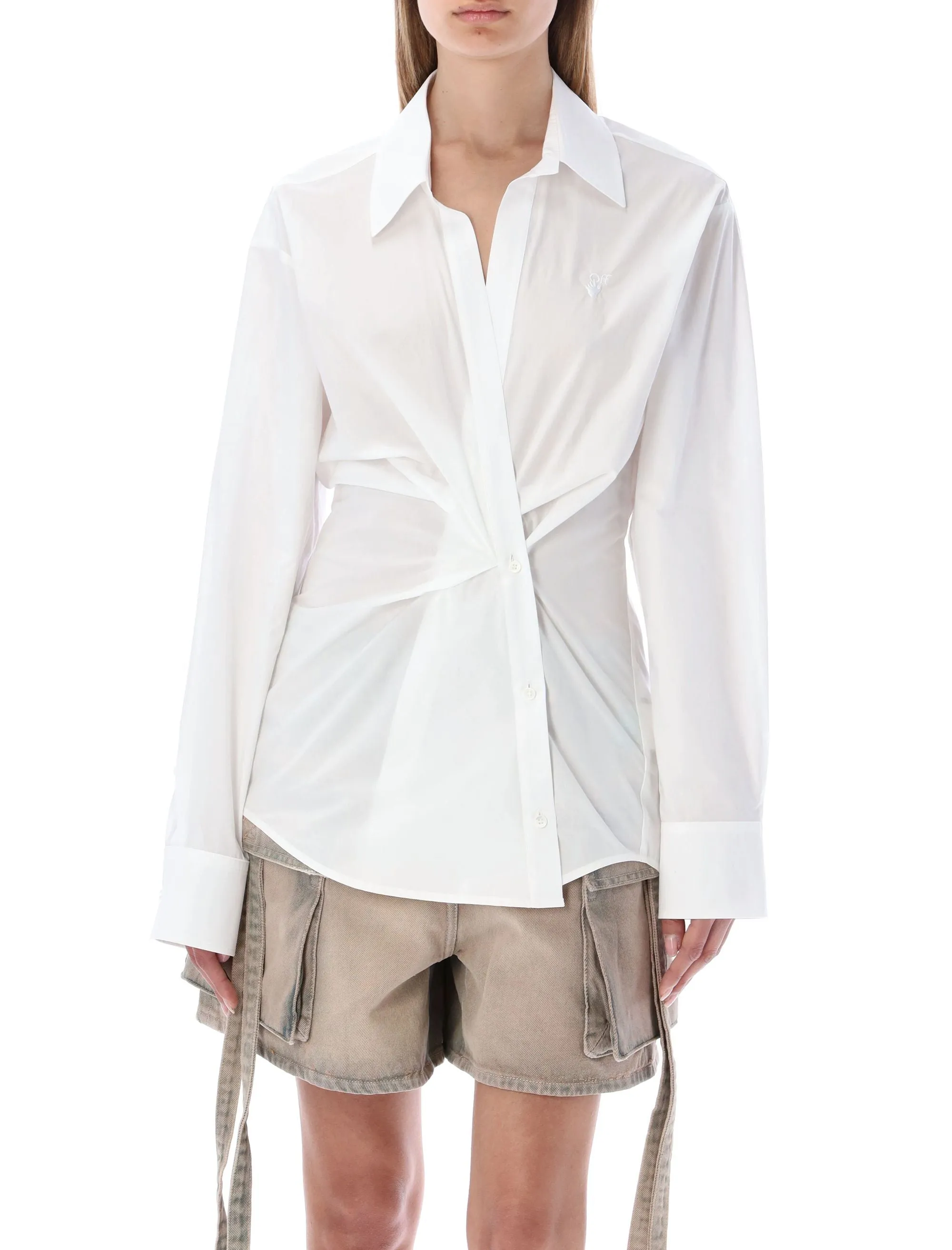 Off-White Wrapped Waist Poplin Shirt