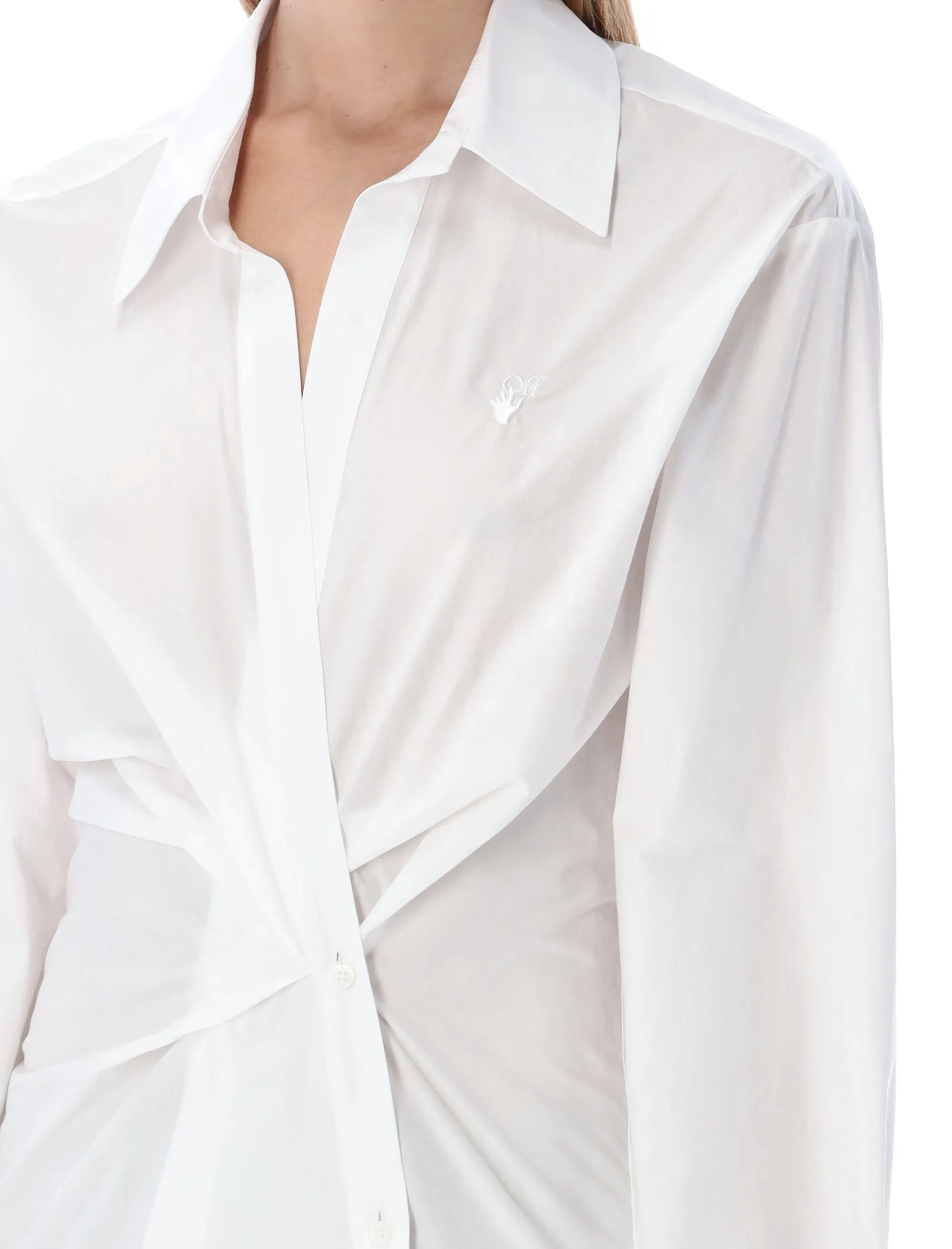 Off-White Wrapped Waist Poplin Shirt