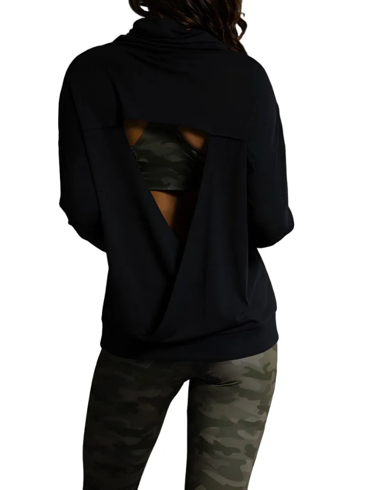 Onzie Hot Yoga Wear Tulip Back Cowl Neck 618