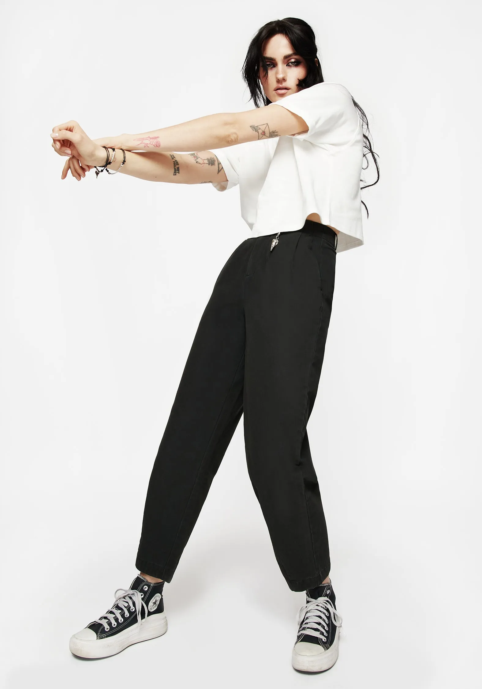 Osteomancy Washed Cotton Balloon Leg Trousers
