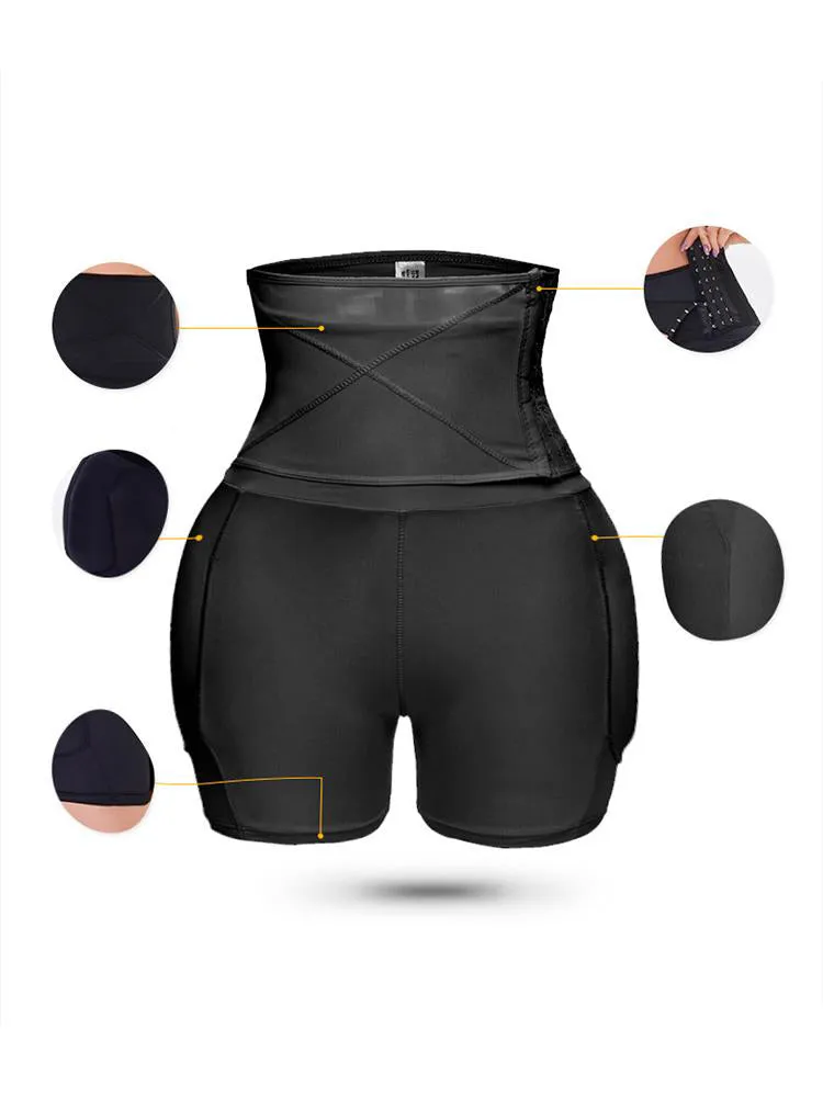 Padded Hip And Butt Lifter Waist Trainer Tummy Control Shorts