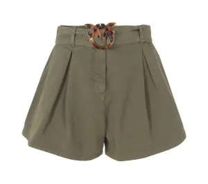 Pinko Love Birds Buckle High Waist Shorts