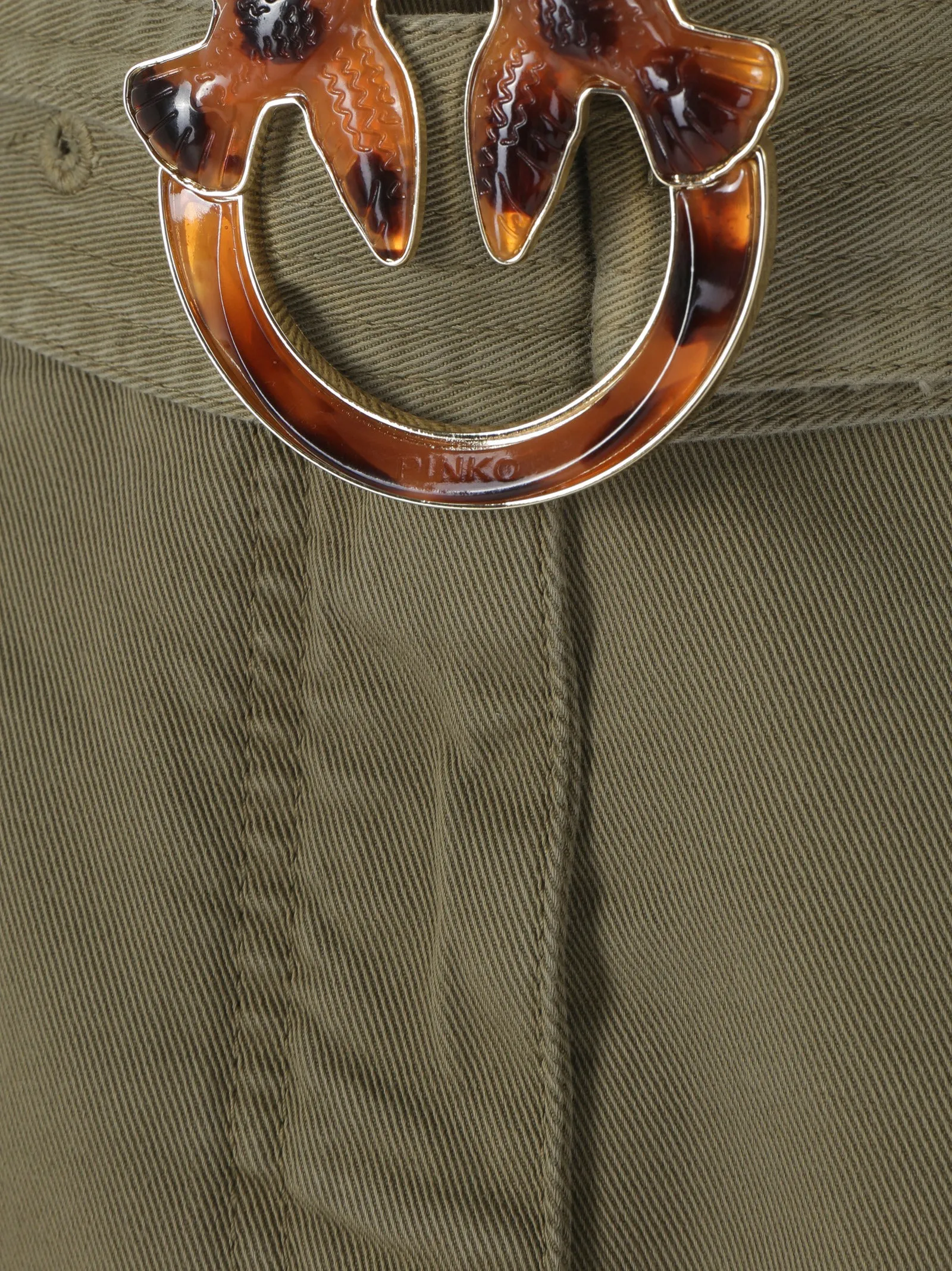 Pinko Love Birds Buckle High Waist Shorts