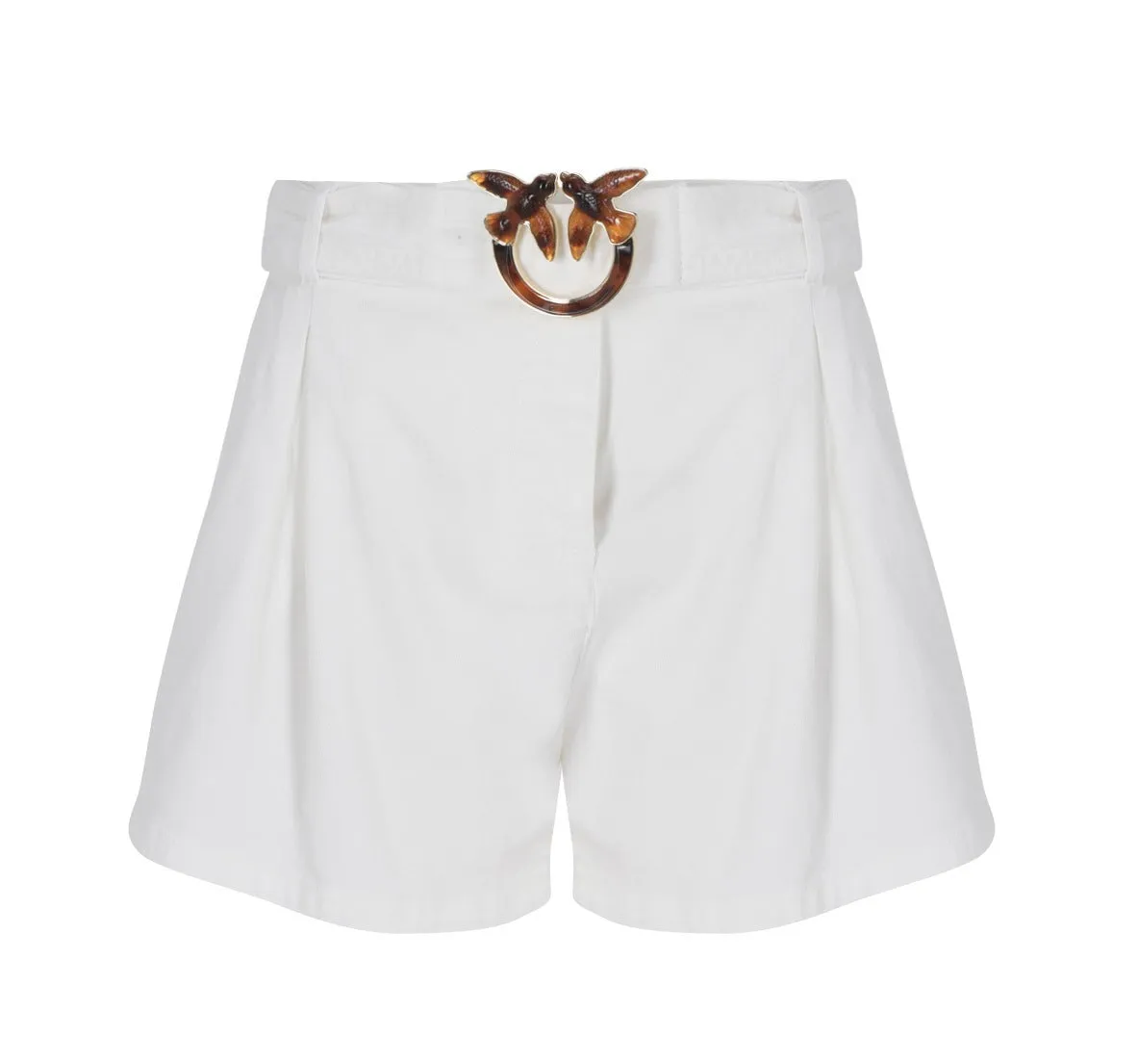 Pinko Love Birds Buckle High Waist Shorts