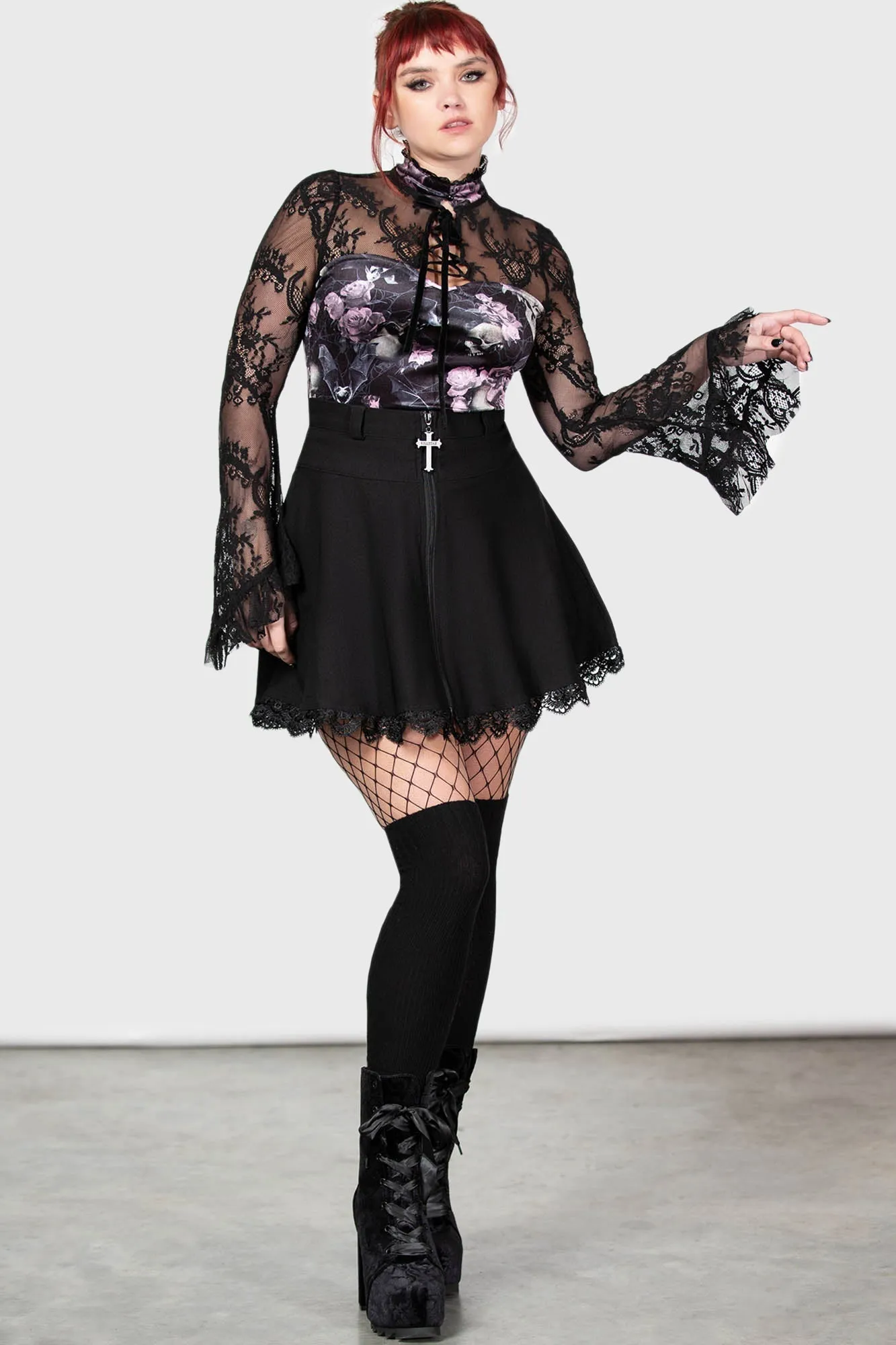 Poison Fang Long Sleeve Top [BLACK/PINK] - Resurrect